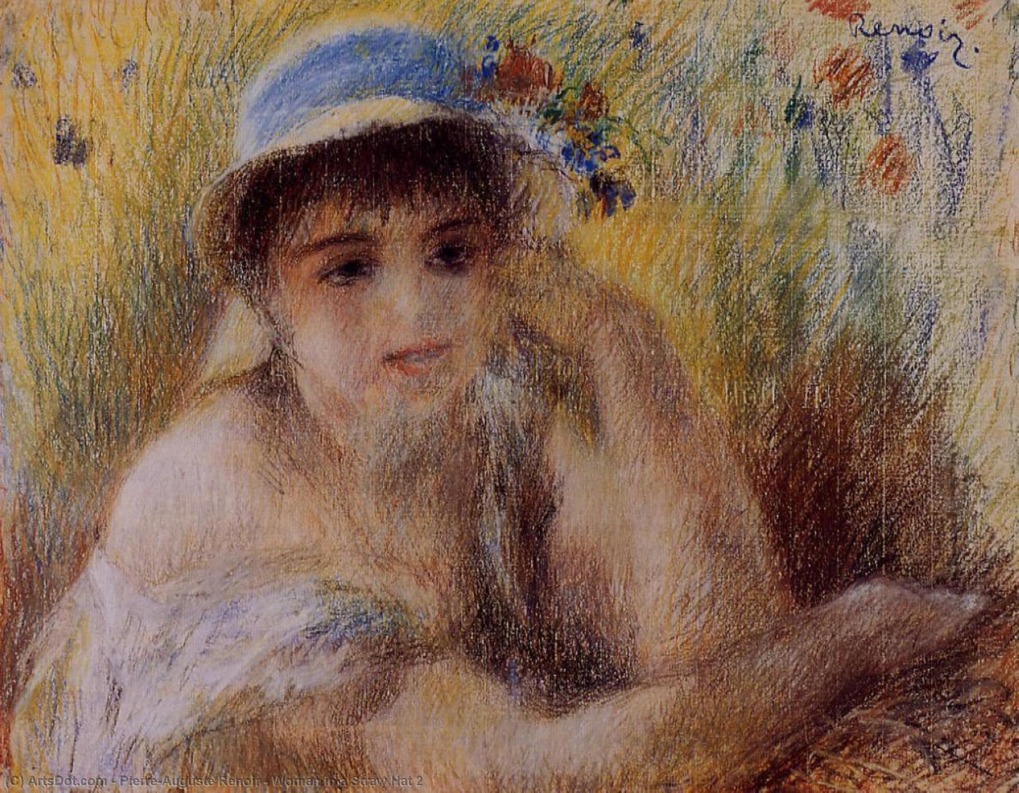 Order Oil Painting Replica Woman in a Straw Hat 2 by Pierre-Auguste Renoir (1841-1919, France) | ArtsDot.com