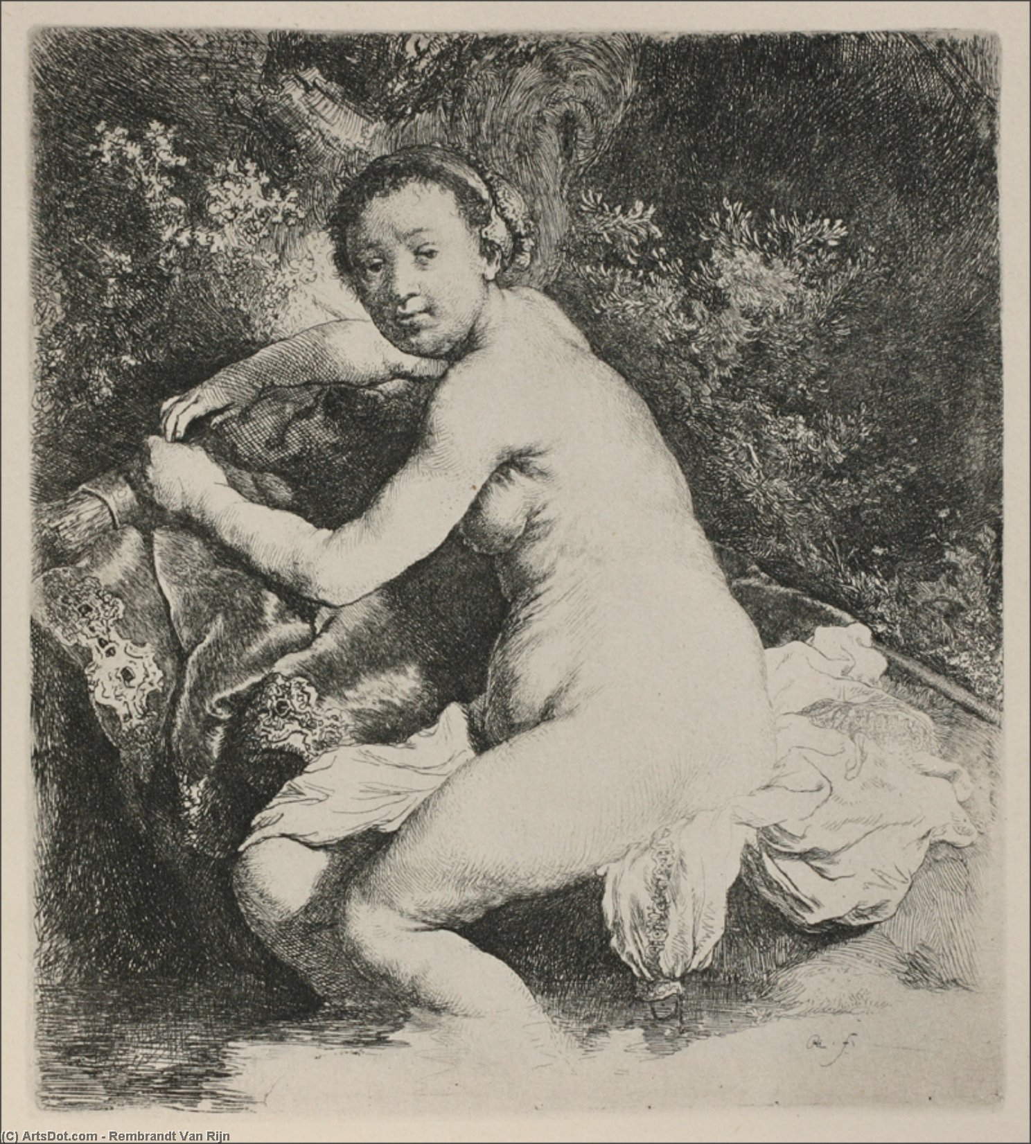 Buy Museum Art Reproductions Diana Bathing by Rembrandt Van Rijn (1606-1669, Netherlands) | ArtsDot.com