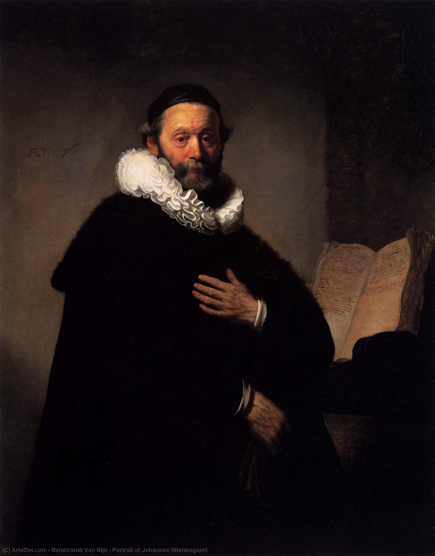 Order Artwork Replica Portrait of Johannes Wtenbogaert by Rembrandt Van Rijn (1606-1669, Netherlands) | ArtsDot.com