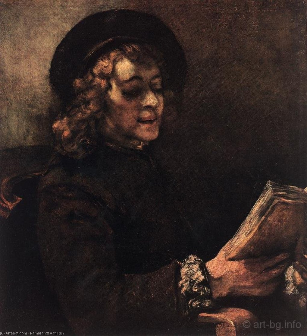 Buy Museum Art Reproductions Titus Reading, 1656 by Rembrandt Van Rijn (1606-1669, Netherlands) | ArtsDot.com