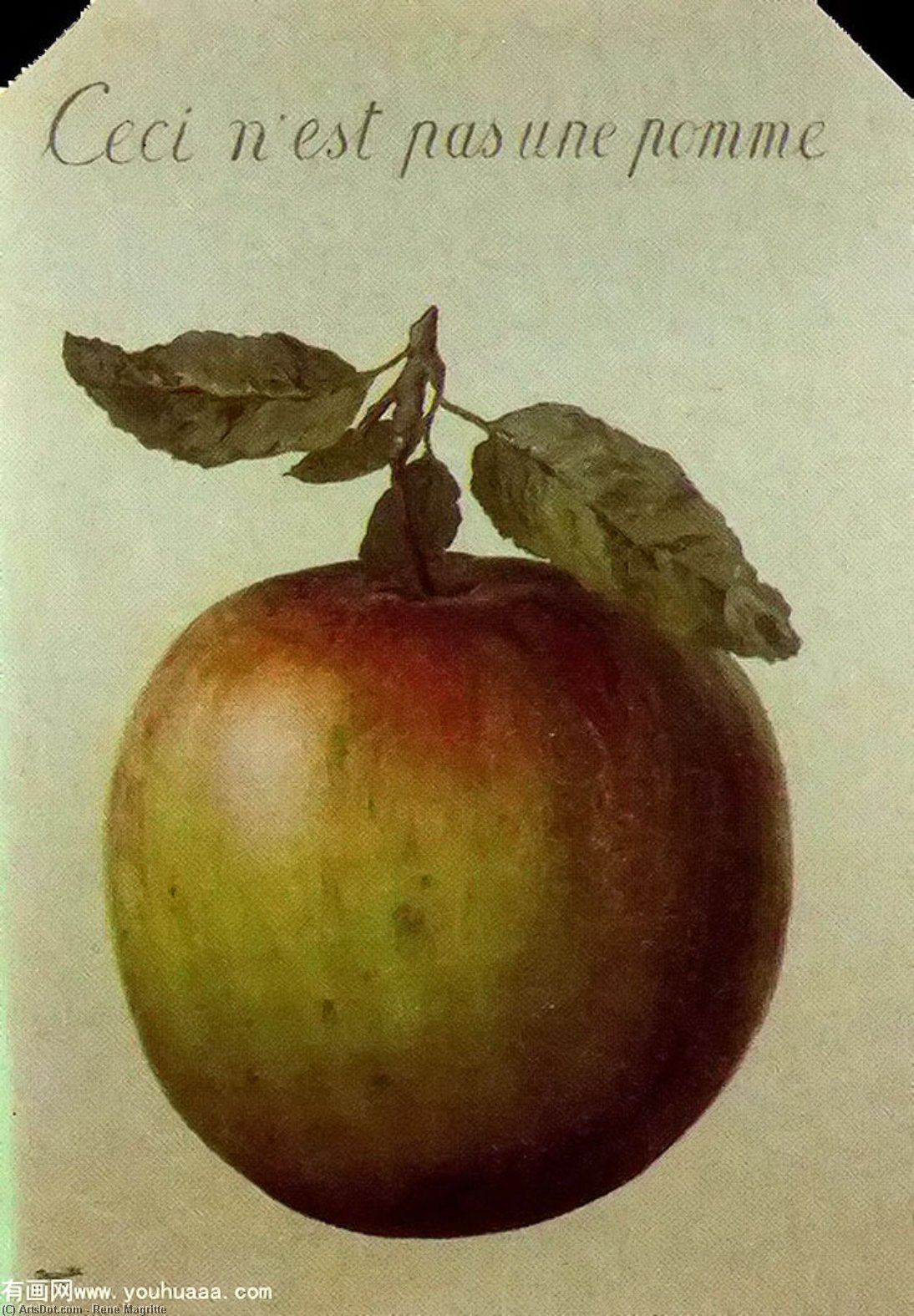 Order Art Reproductions This is Not an Apple, 1964 by Rene Magritte (Inspired By) (1898-1967, Belgium) | ArtsDot.com