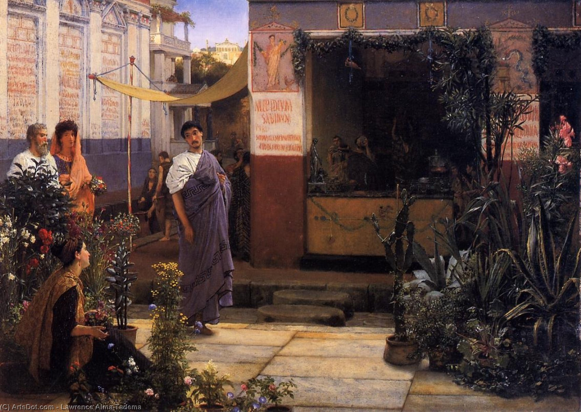 Buy Museum Art Reproductions The Flower Market, 1868 by Lawrence Alma-Tadema | ArtsDot.com
