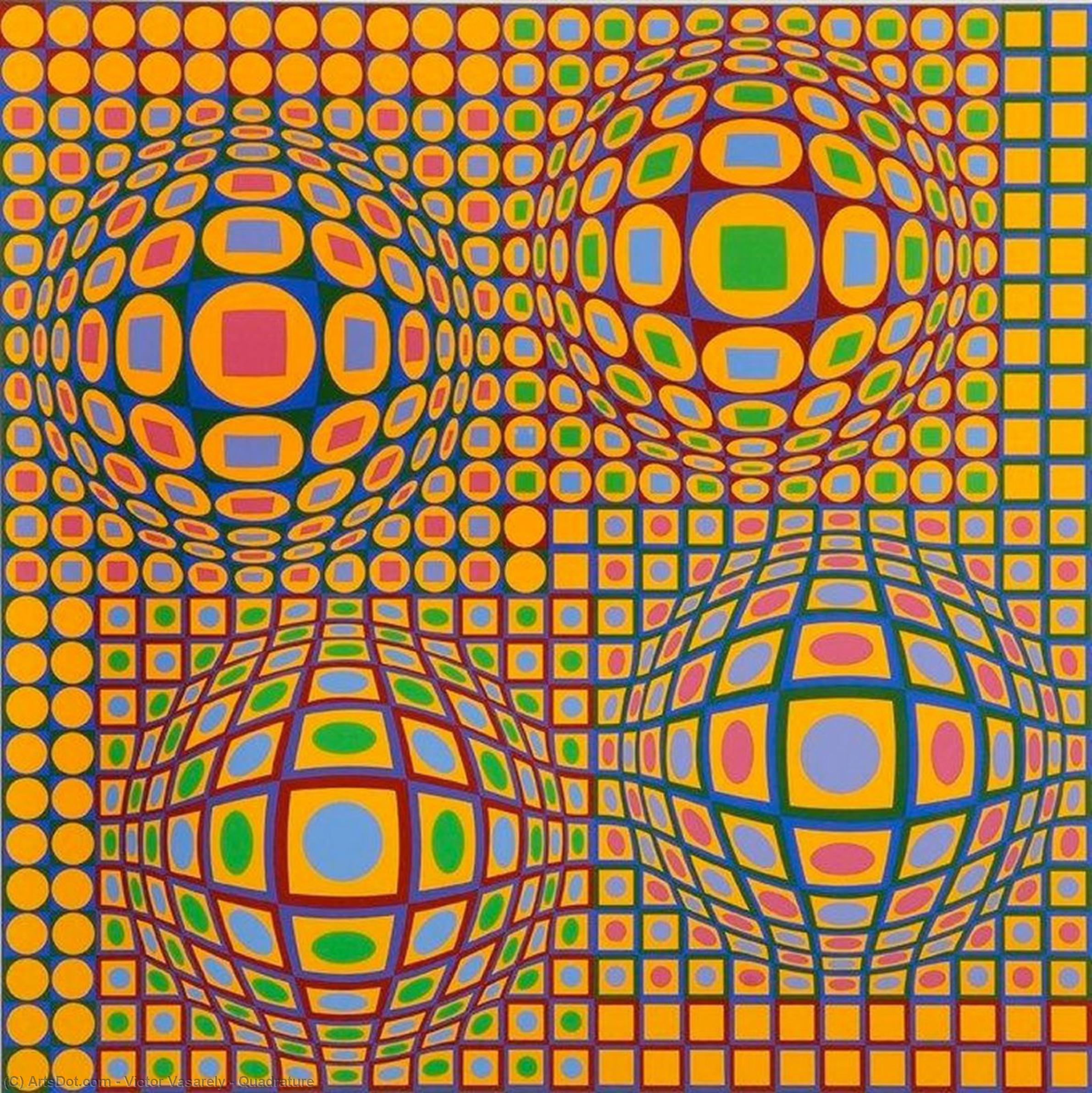 Order Oil Painting Replica Quadrature by Victor Vasarely (Inspired By) (1906-1997, Croatia) | ArtsDot.com