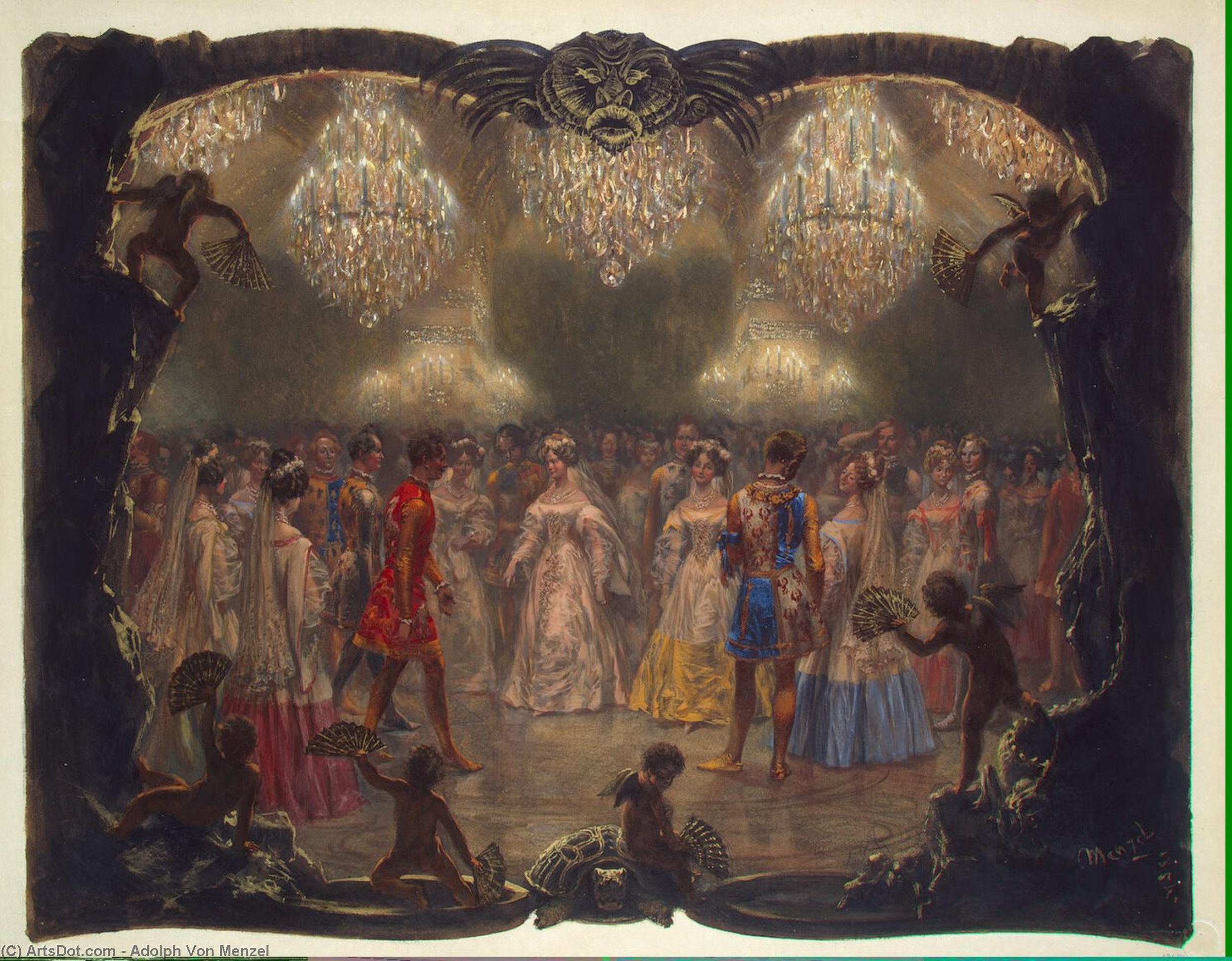 Buy Museum Art Reproductions Ball in the New Palace. 1829 by Adolph Menzel | ArtsDot.com