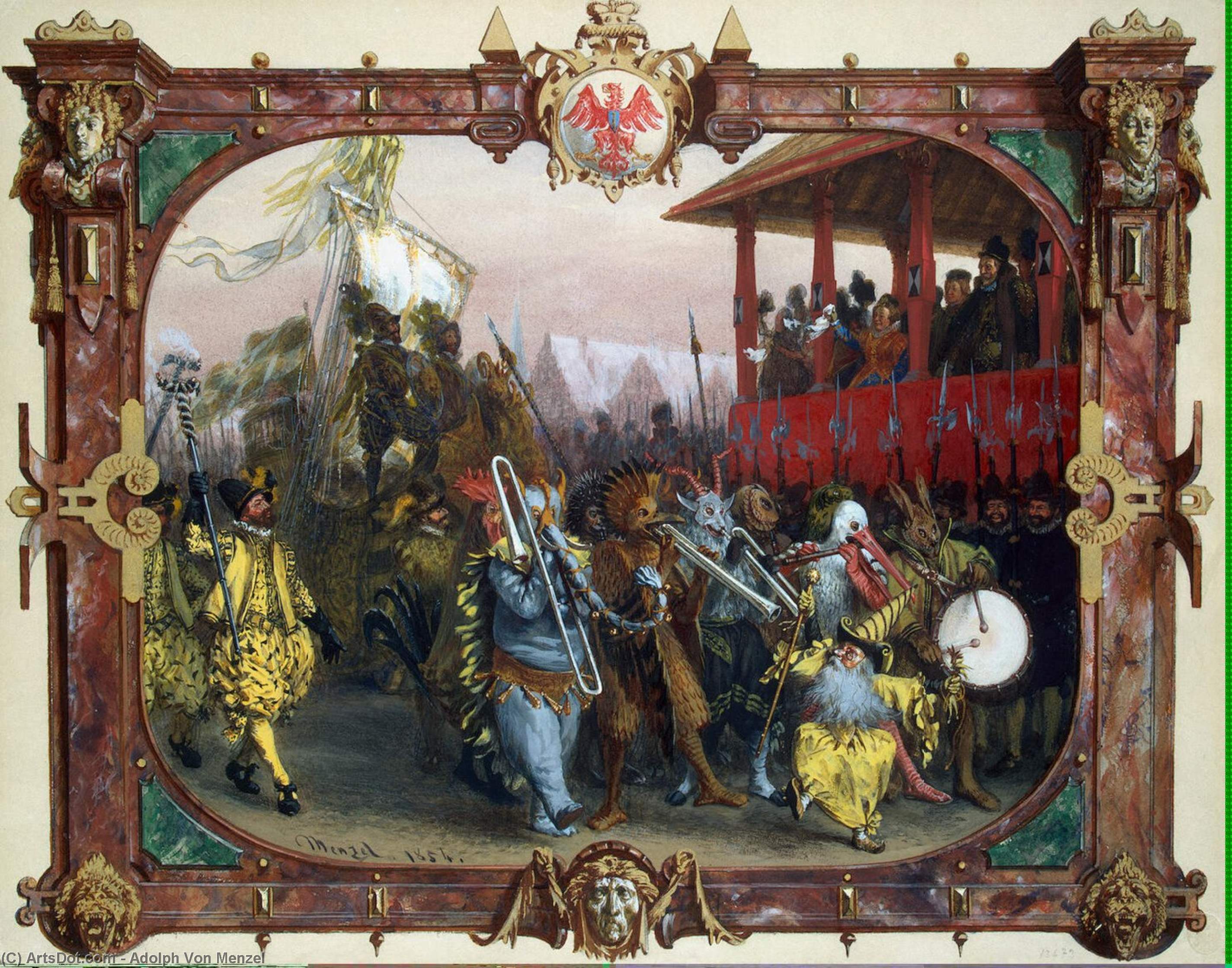 Buy Museum Art Reproductions Festive Procession and Tournament in Berlin in 1592 under the Leadership of Johann Georg of Branderburg by Adolph Menzel | ArtsDot.com