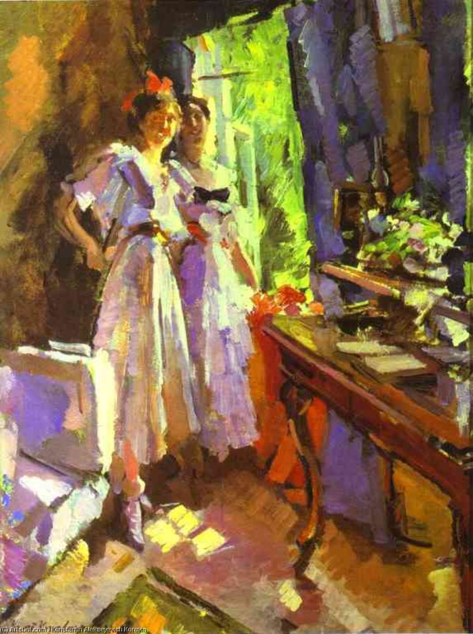 Order Oil Painting Replica In Front of the Open Window, 1916 by Konstantin Alekseyevich Korovin | ArtsDot.com