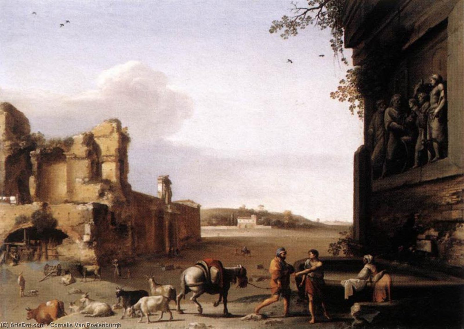 Buy Museum Art Reproductions Ruins of Ancient Rome, 1620 by Cornelis Van Poelenburgh (1595-1667, Netherlands) | ArtsDot.com