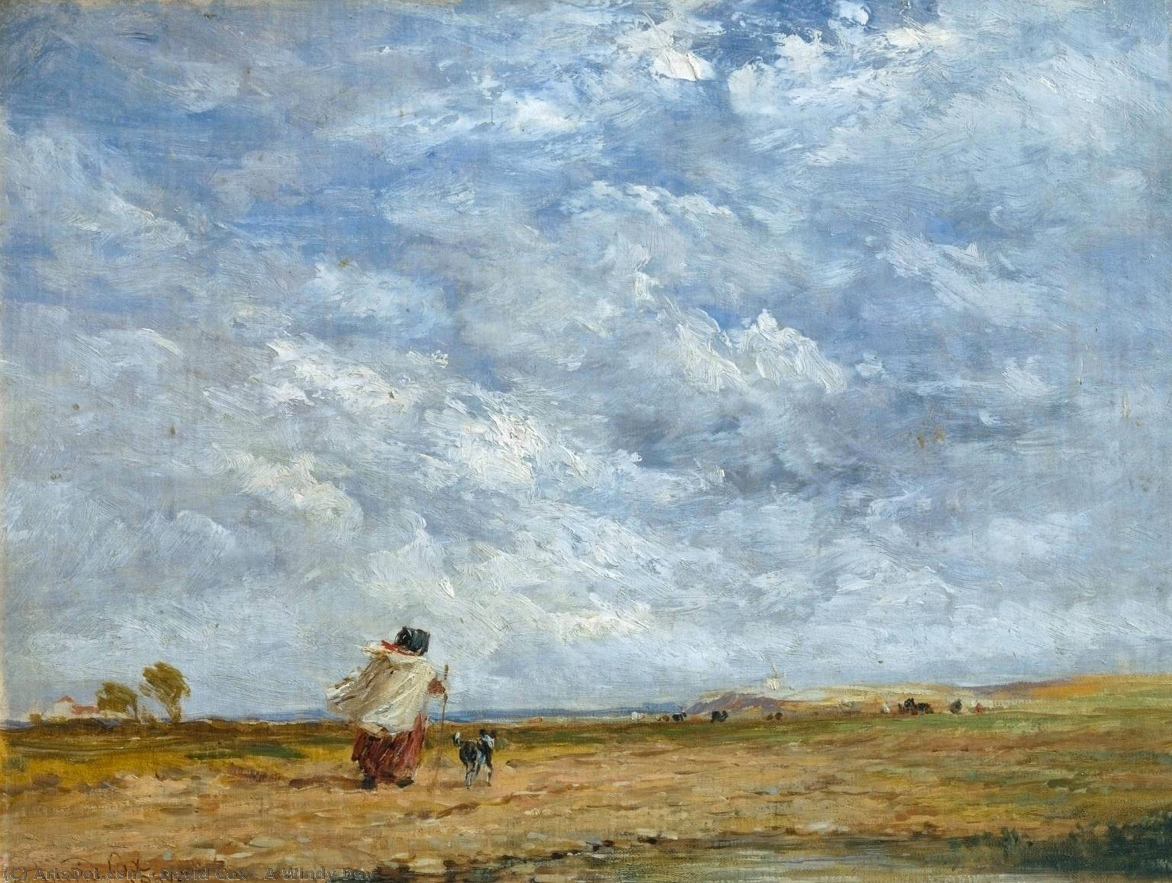 Order Oil Painting Replica A Windy Day by David Cox (1783-1859, United Kingdom) | ArtsDot.com