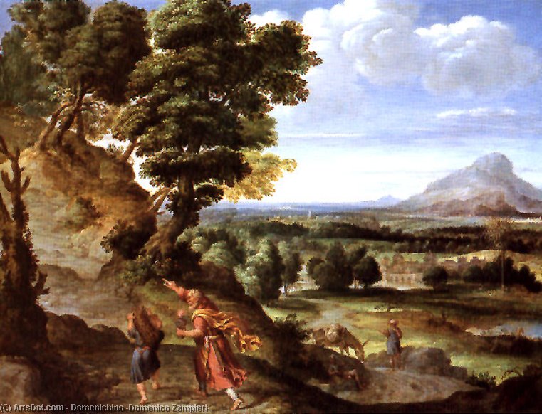 Buy Museum Art Reproductions Abraham Leading Isaac to Sacrifice by Domenichino (Domenico Zampieri) (1581-1641, Italy) | ArtsDot.com