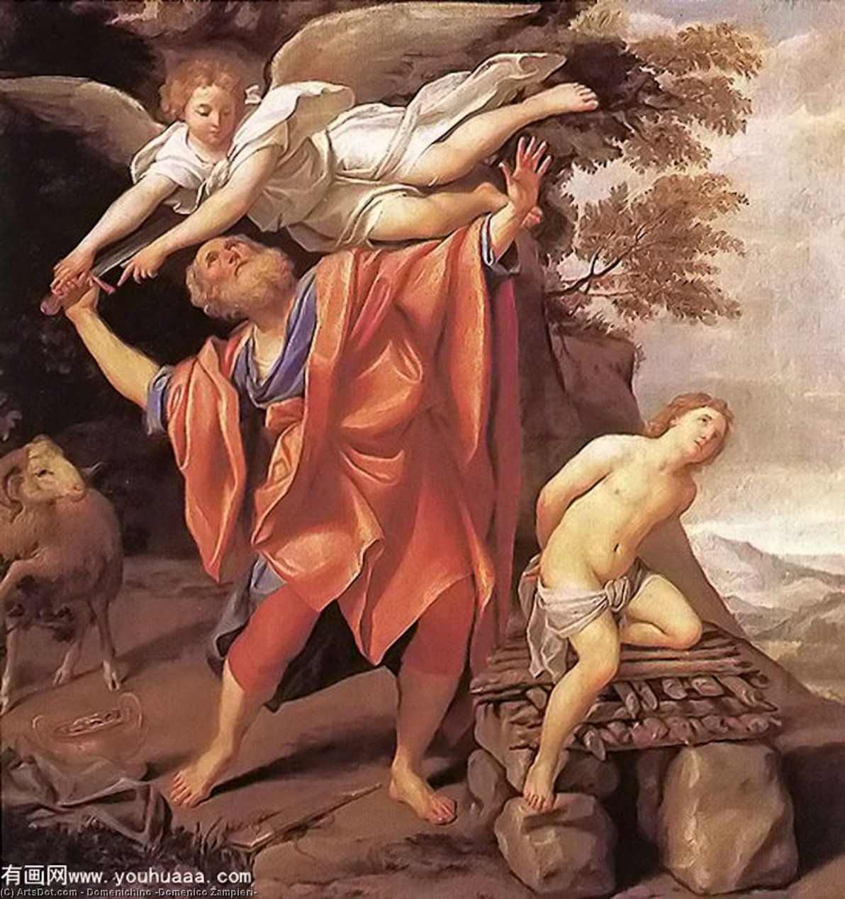 Order Artwork Replica The Sacrifice of Isaac by Domenichino (Domenico Zampieri) (1581-1641, Italy) | ArtsDot.com