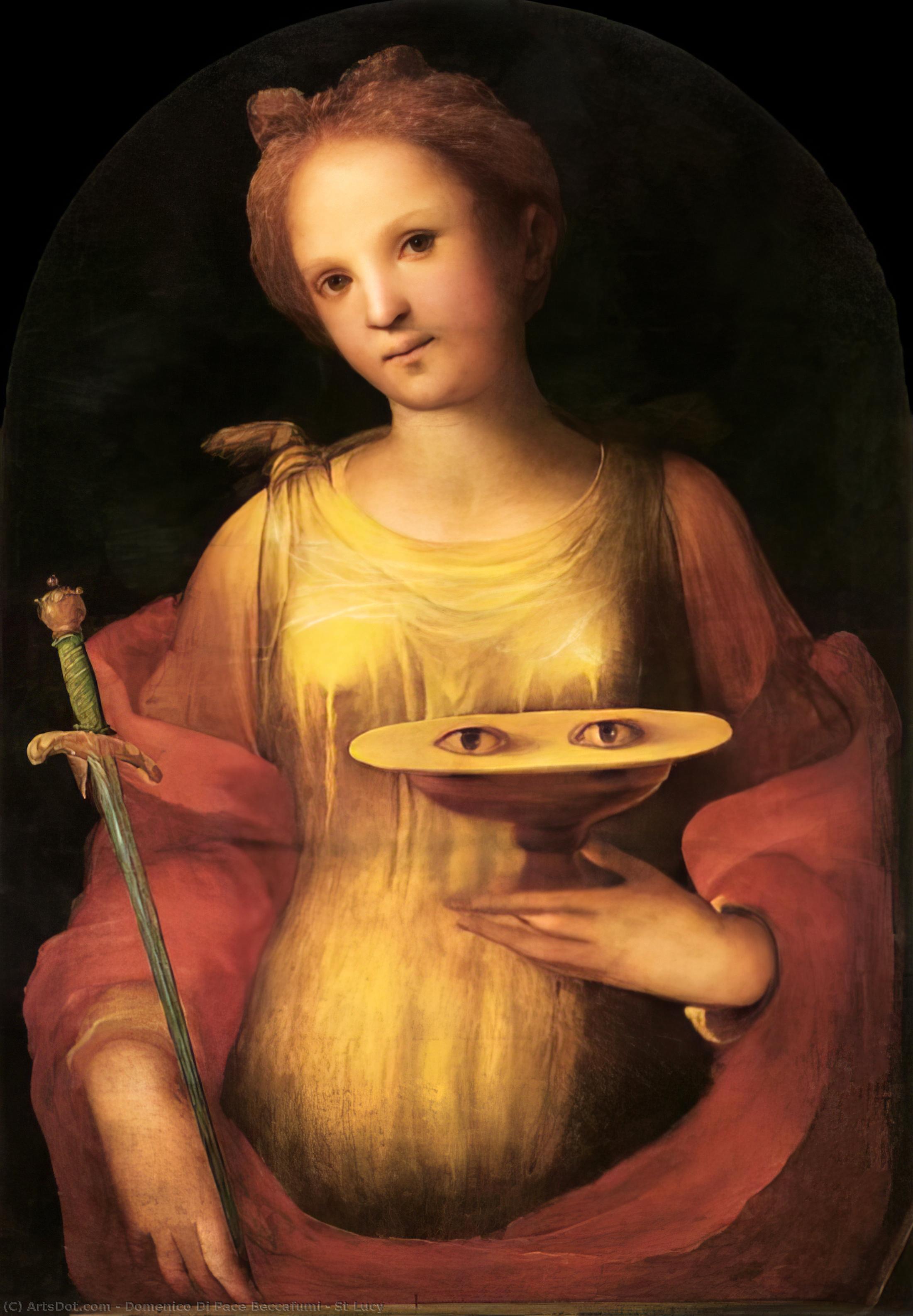 Order Art Reproductions St Lucy by Domenico Di Pace Beccafumi (1486-1551, Italy) | ArtsDot.com