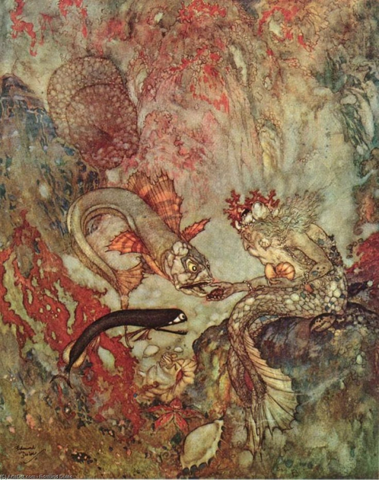 Order Artwork Replica The Merman King by Edmund Dulac (1882-1953, France) | ArtsDot.com