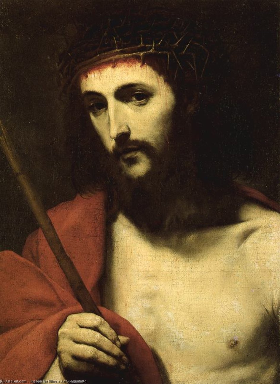 Order Oil Painting Replica Christ with crown of thorns by Jusepe De Ribera (Lo Spagnoletto) (1591-1652, Spain) | ArtsDot.com