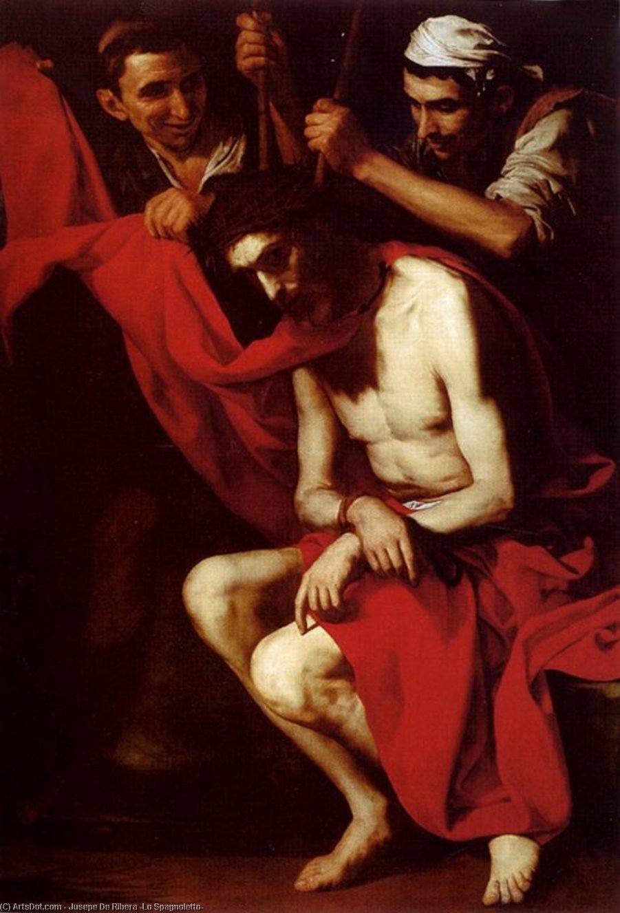 Order Artwork Replica The Crowning with Thorns by Jusepe De Ribera (Lo Spagnoletto) (1591-1652, Spain) | ArtsDot.com