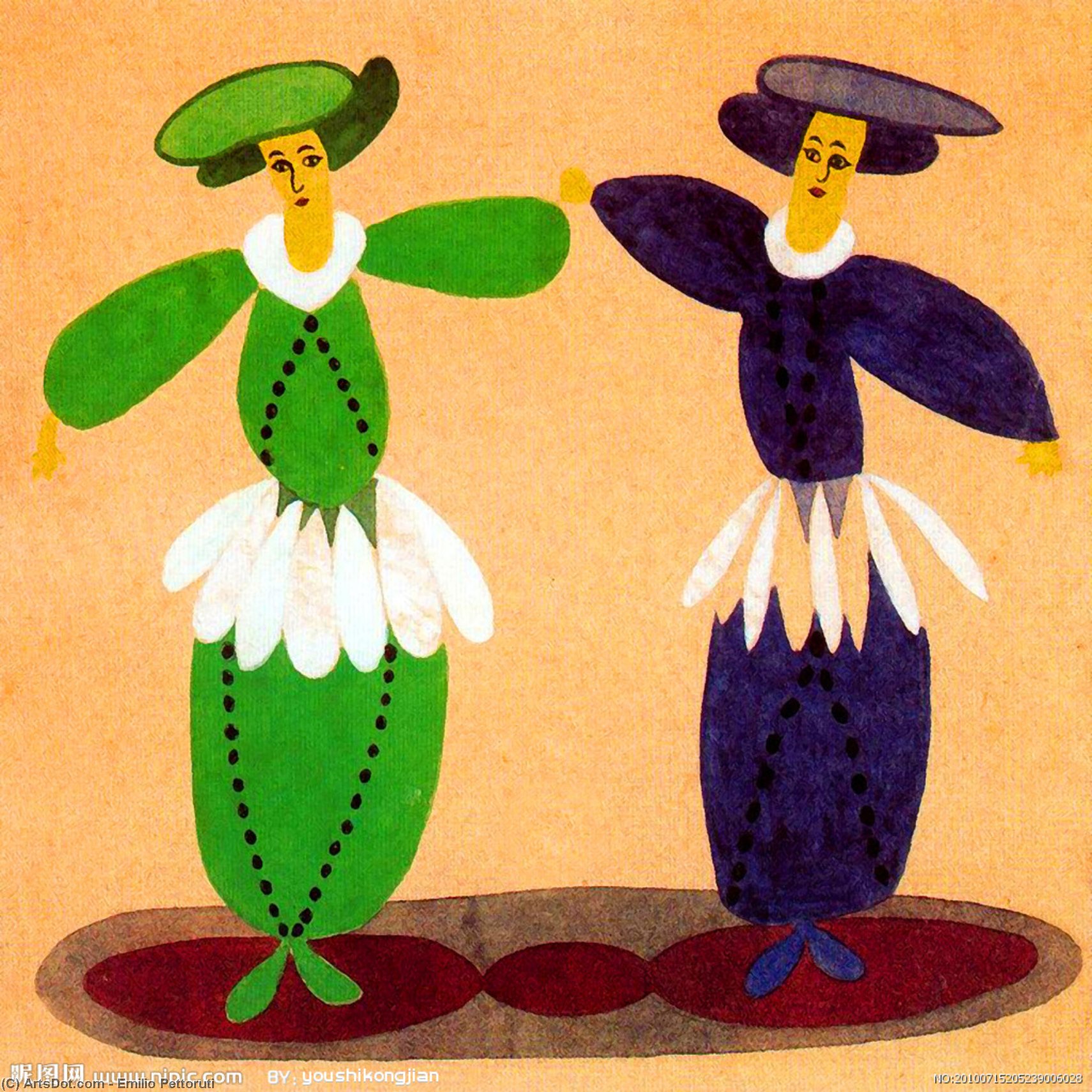 Order Art Reproductions Figures 2 by Emilio Pettoruti (Inspired By) (1892-1971, Argentina) | ArtsDot.com