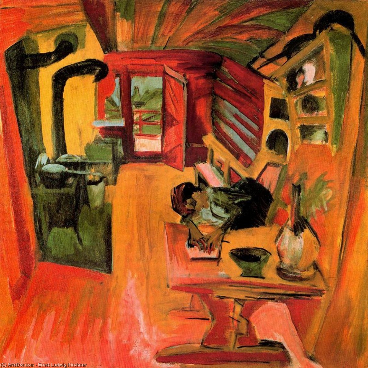 Order Paintings Reproductions Alpine kitchen by Ernst Ludwig Kirchner (1880-1938, Germany) | ArtsDot.com