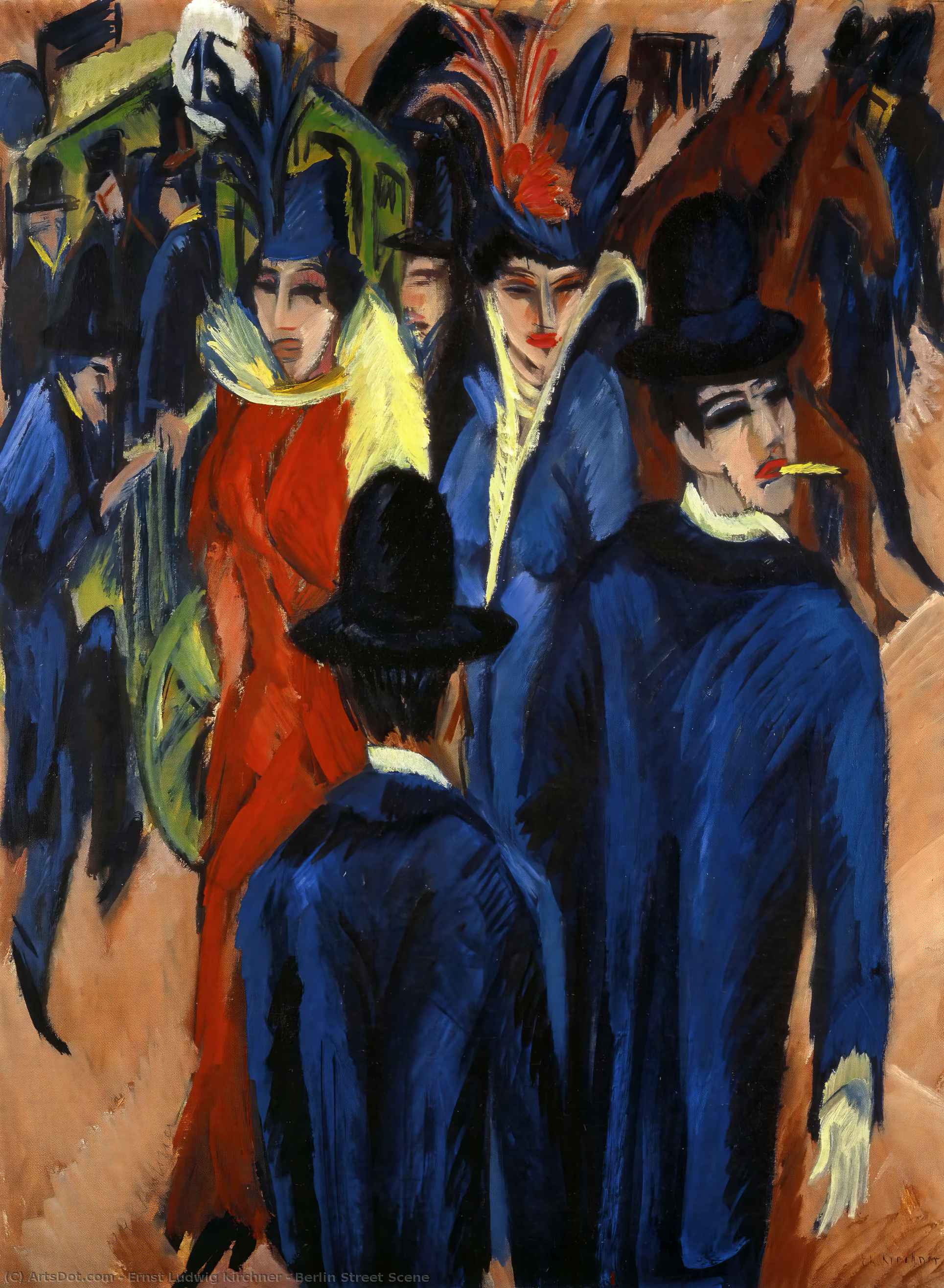 Order Oil Painting Replica Berlin Street Scene, 1914 by Ernst Ludwig Kirchner (1880-1938, Germany) | ArtsDot.com
