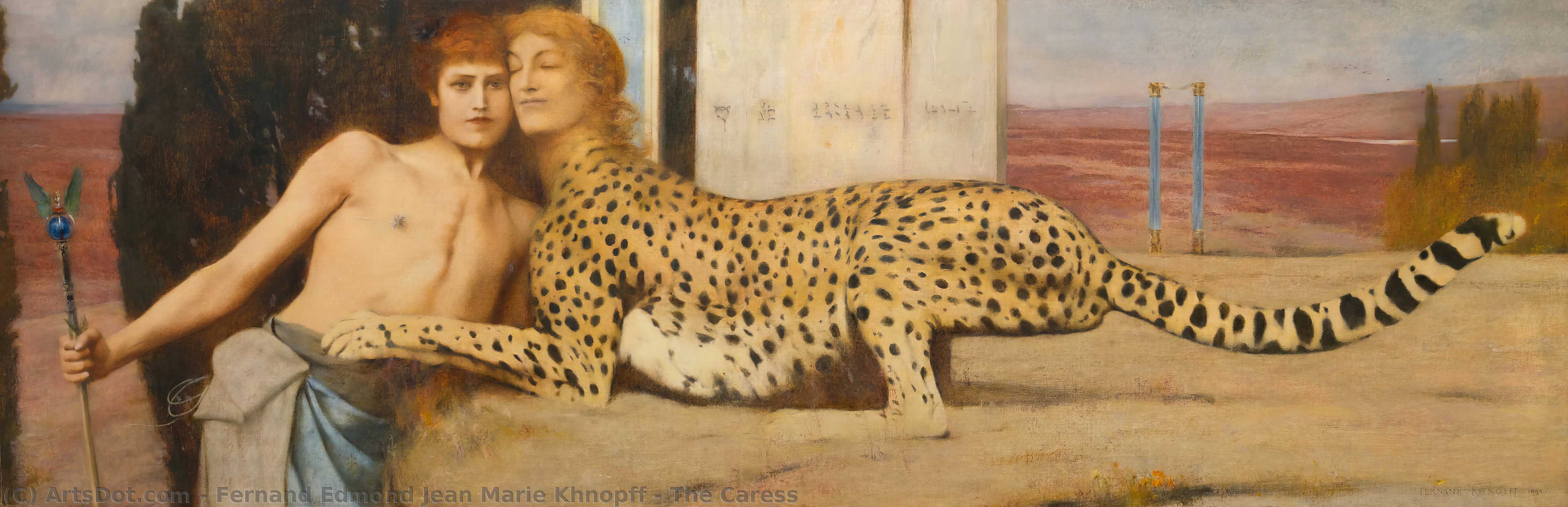 Order Oil Painting Replica The Caress by Fernand Edmond Jean Marie Khnopff (1858-1921, Belgium) | ArtsDot.com