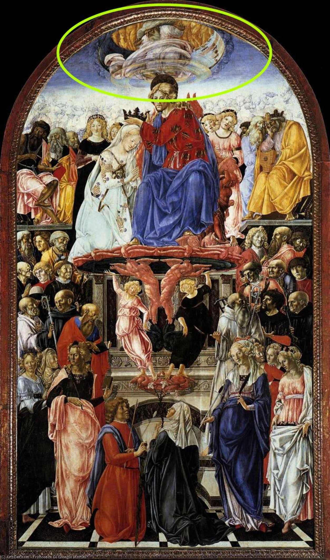 Order Oil Painting Replica The Coronation of the Virgin, 1472 by Francesco Di Giorgio Martini (1439-1502, Italy) | ArtsDot.com