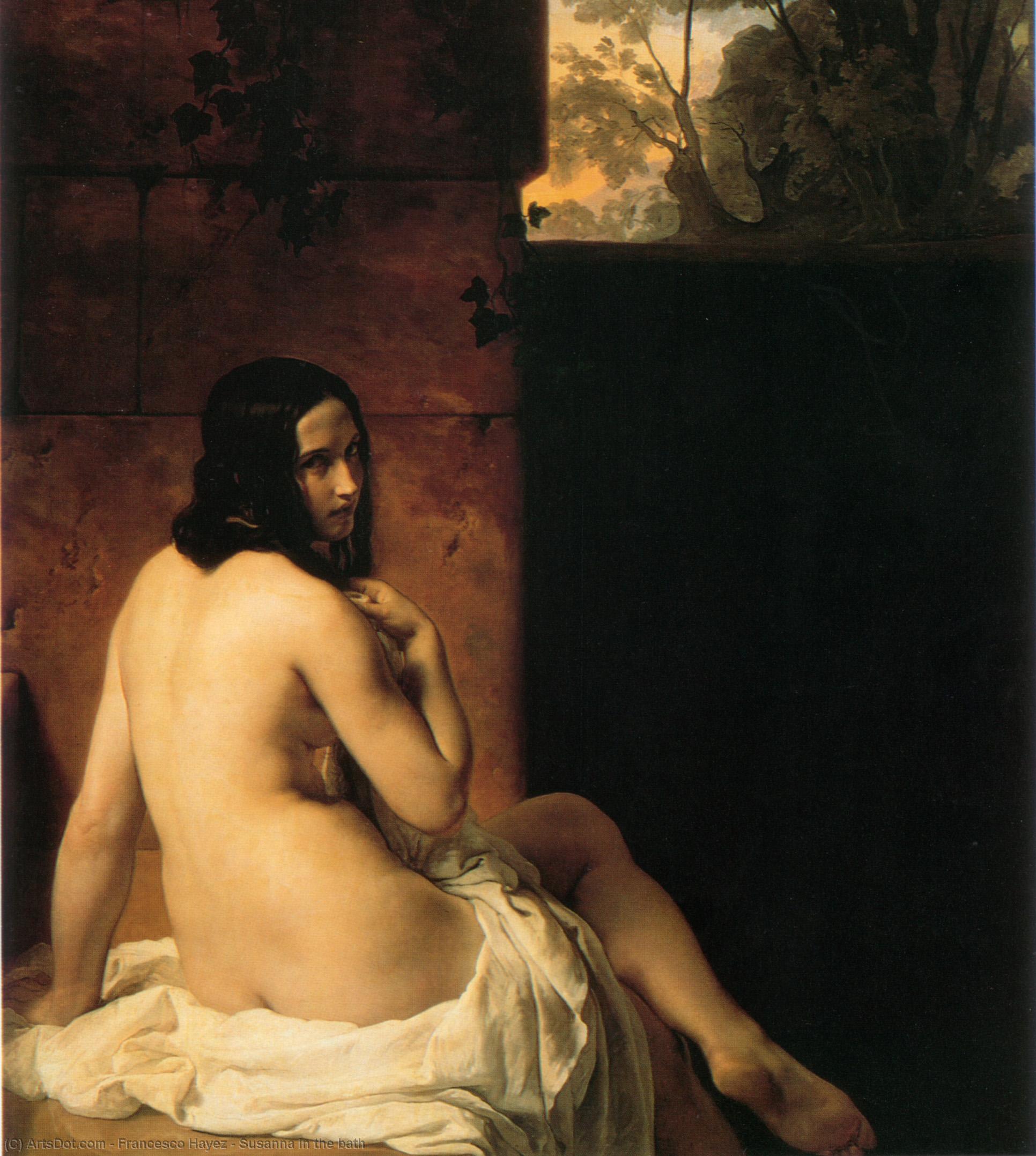 Order Paintings Reproductions Susanna in the bath by Francesco Hayez (1791-1882, Italy) | ArtsDot.com