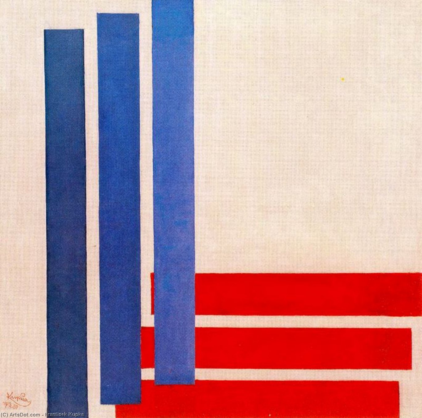 Order Artwork Replica Three blue and three red by Frantisek Kupka (Inspired By) (1871-1957, Czech Republic) | ArtsDot.com