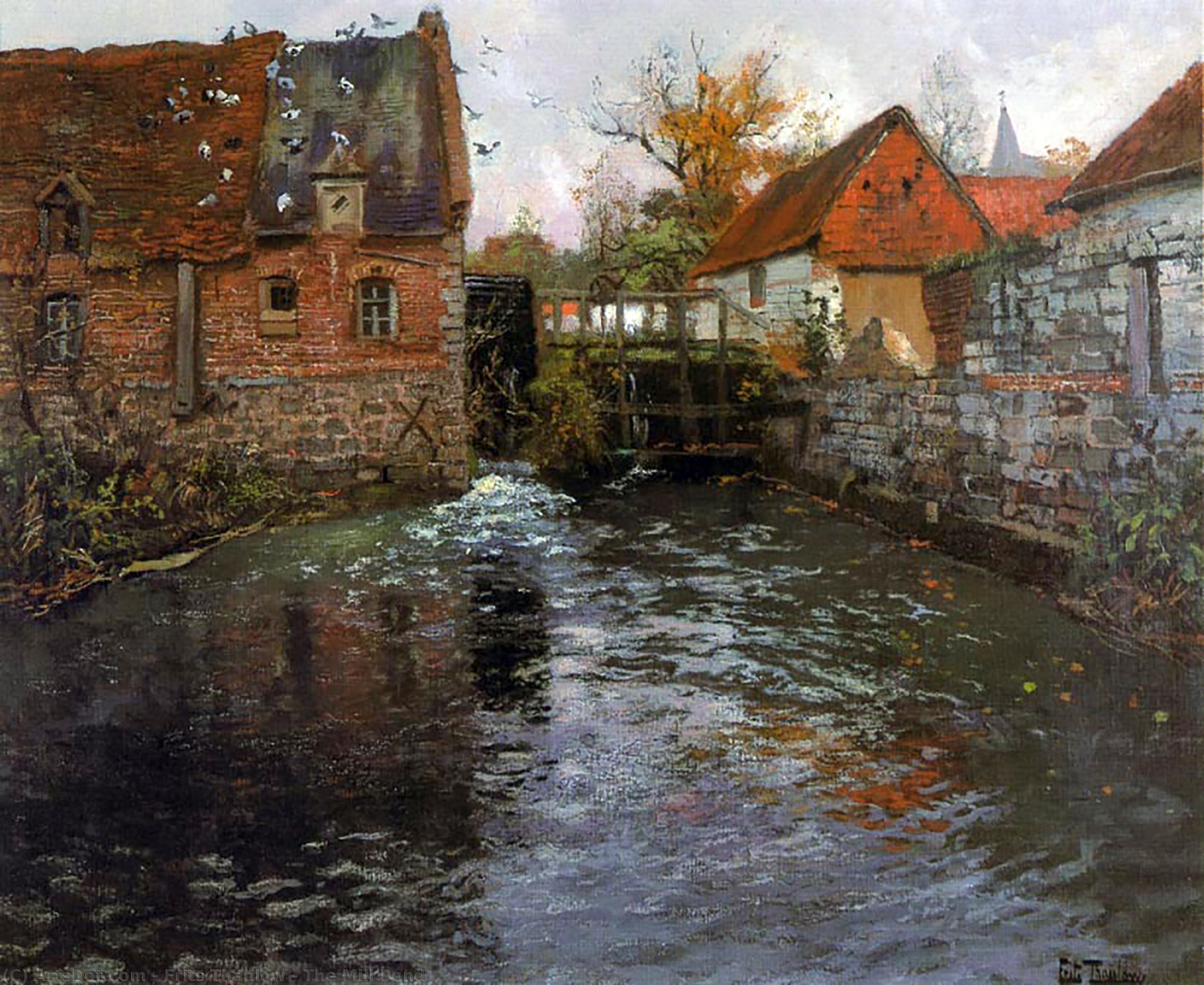 Buy Museum Art Reproductions The Mill Pond by Frits Thaulow (1847-1906, Norway) | ArtsDot.com