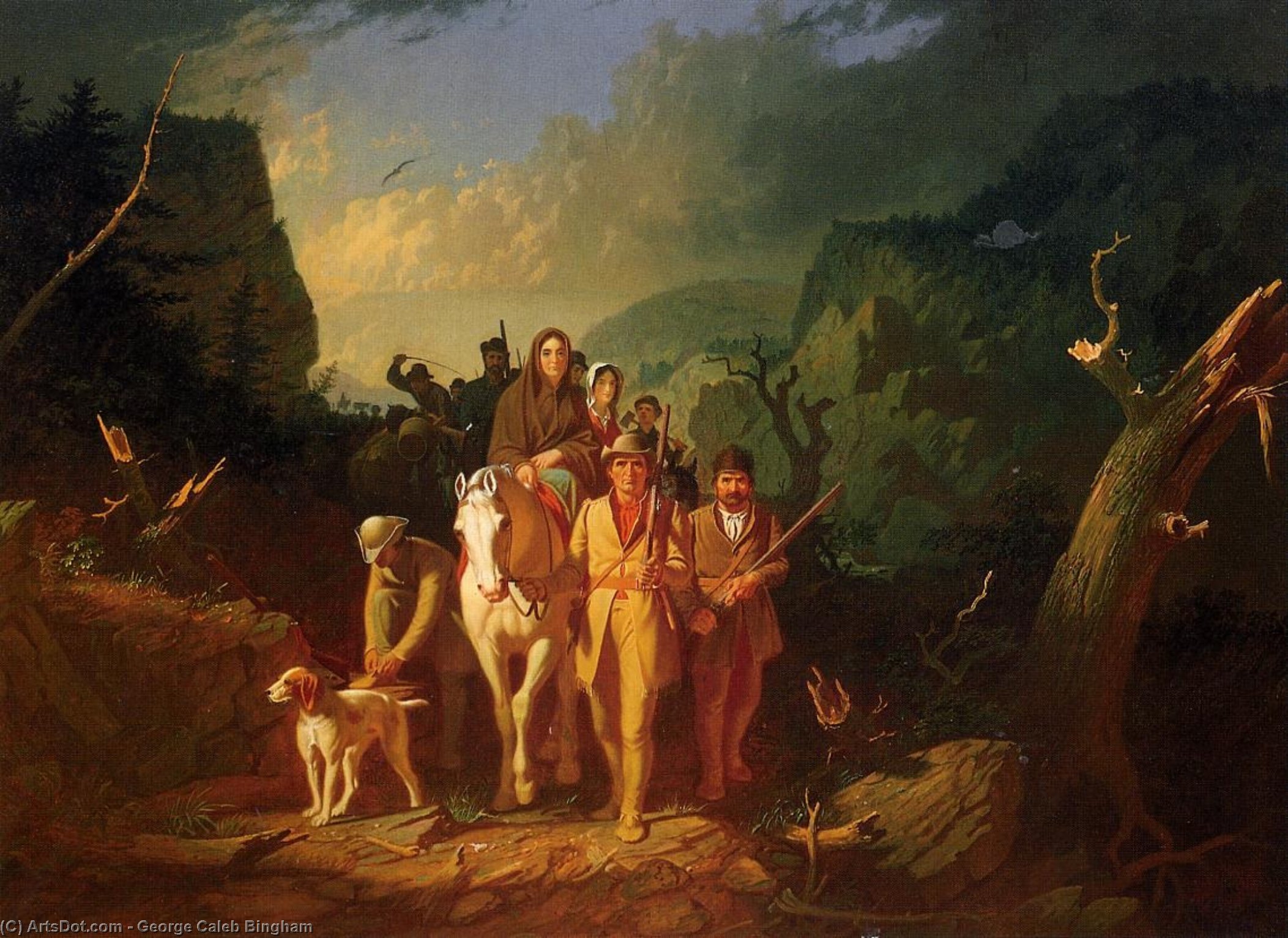 Order Paintings Reproductions The Emigration of Daniel Boone, 1851 by George Caleb Bingham (1811-1879, United States) | ArtsDot.com