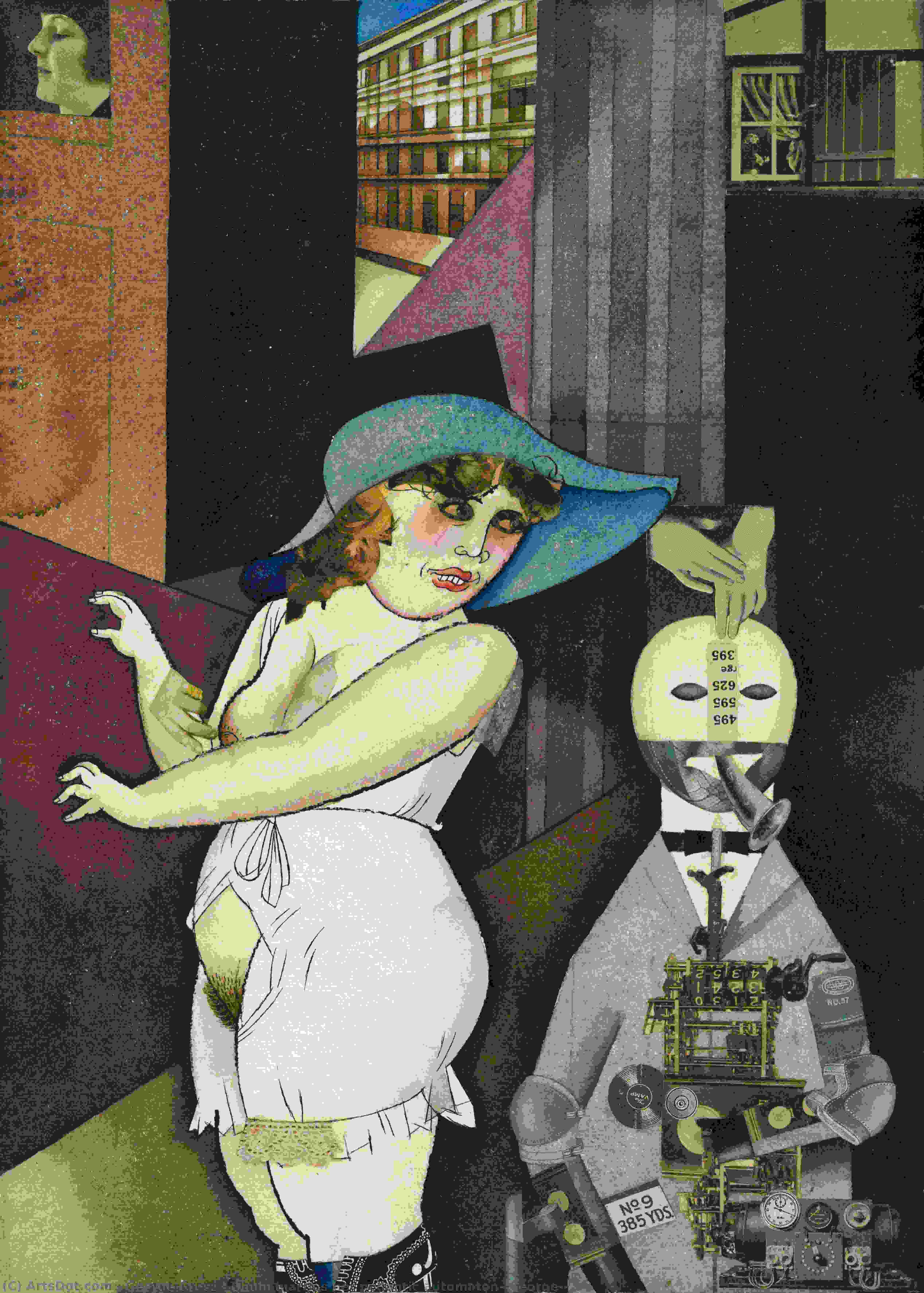 Buy Museum Art Reproductions Daum marries her pedantic automaton``George`` by George Grosz (Inspired By) (1893-1959, Germany) | ArtsDot.com
