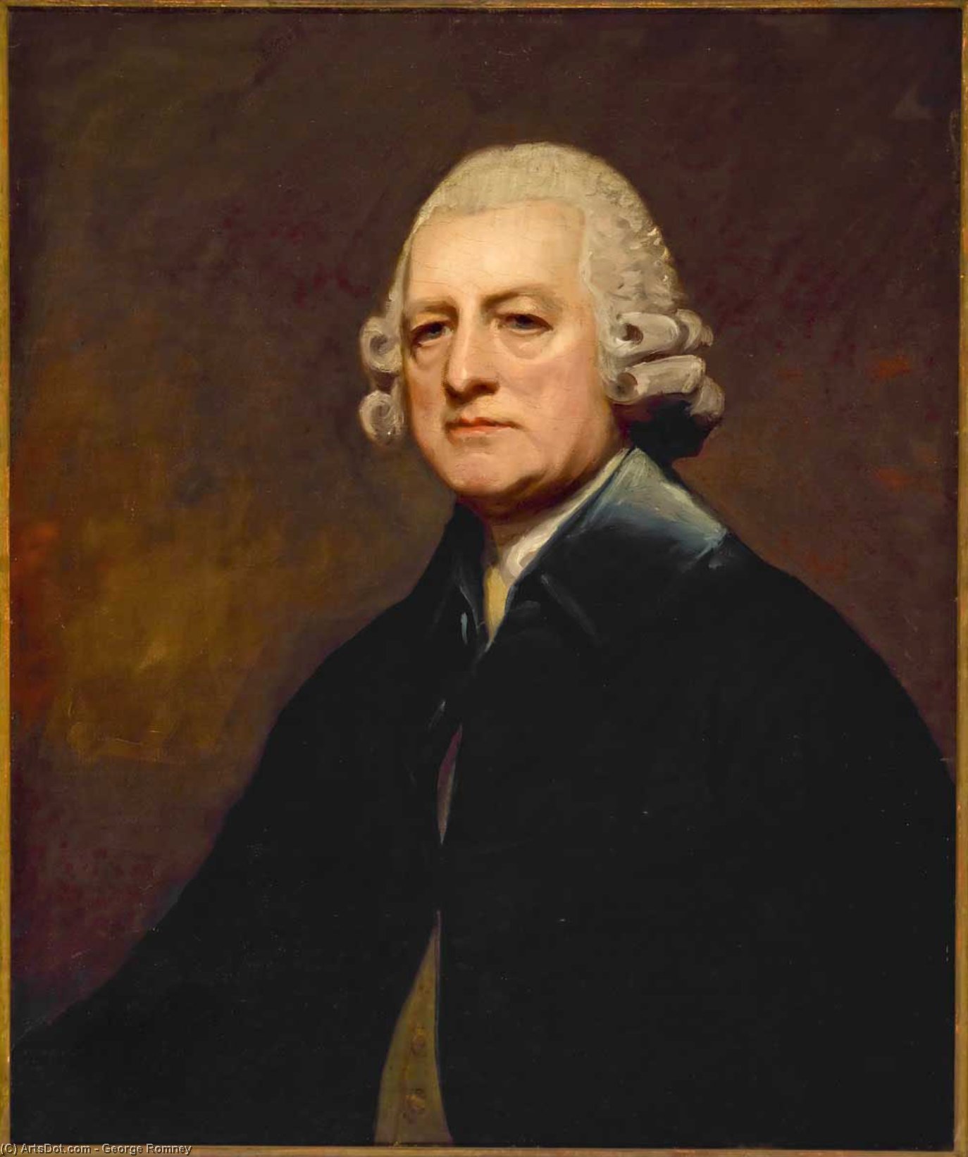 Order Oil Painting Replica Portrait of a Man in Blue Coat, 1780 by George Romney (1734-1802, United Kingdom) | ArtsDot.com