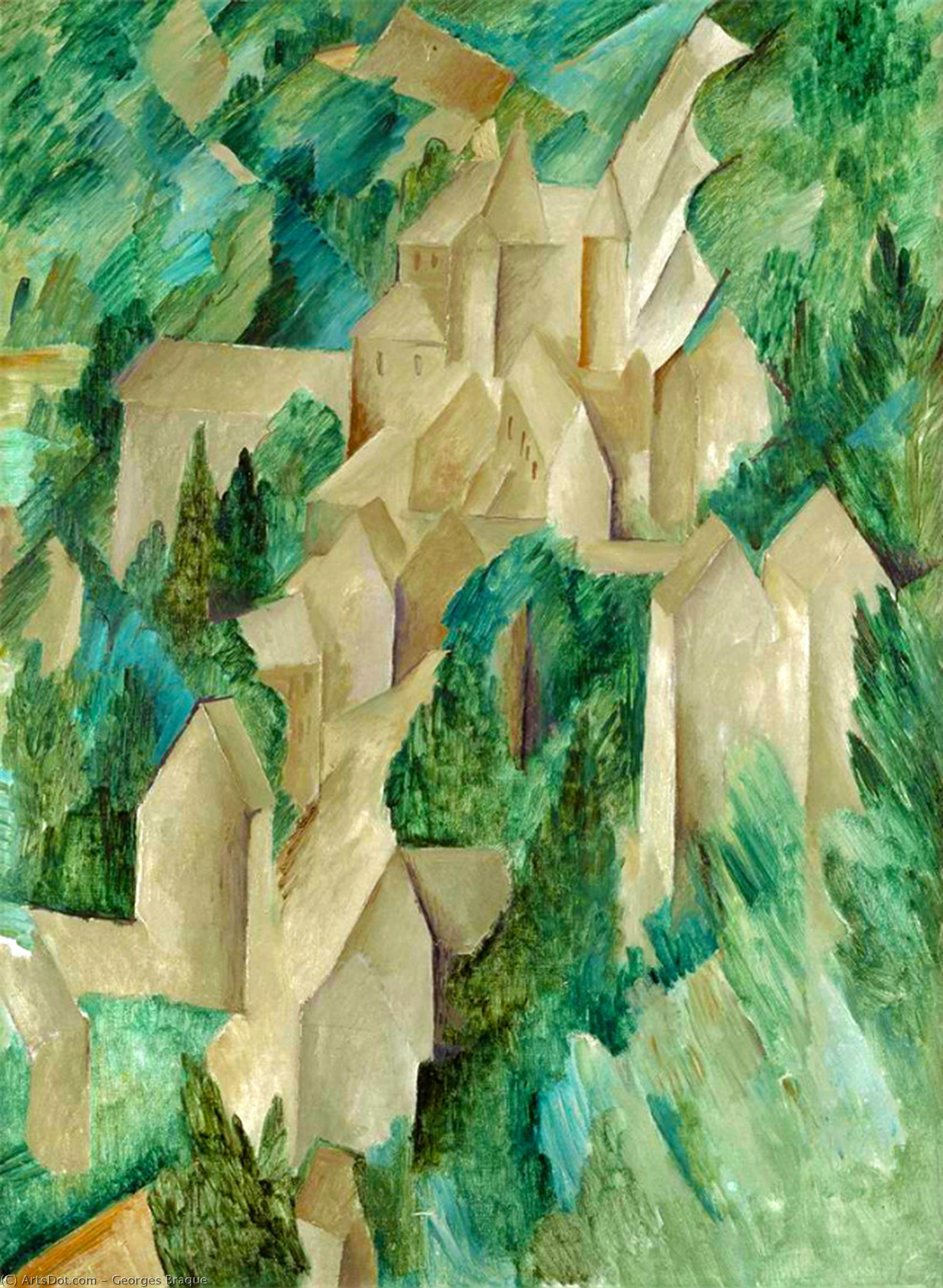 Buy Museum Art Reproductions La Roche-Guyon, The Castle, 1909 by Georges Braque (Inspired By) (1882-1963, France) | ArtsDot.com