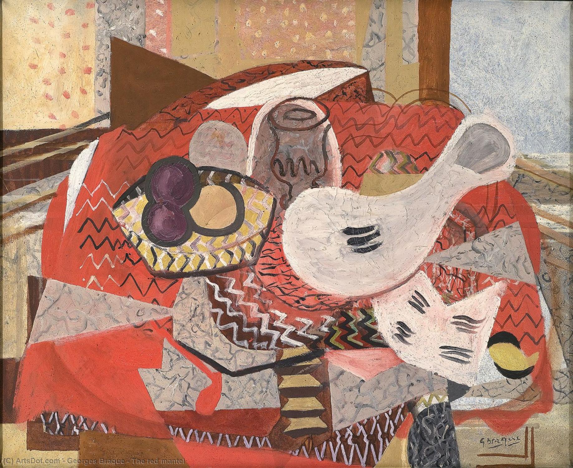 Order Paintings Reproductions The red mantel by Georges Braque (Inspired By) (1882-1963, France) | ArtsDot.com