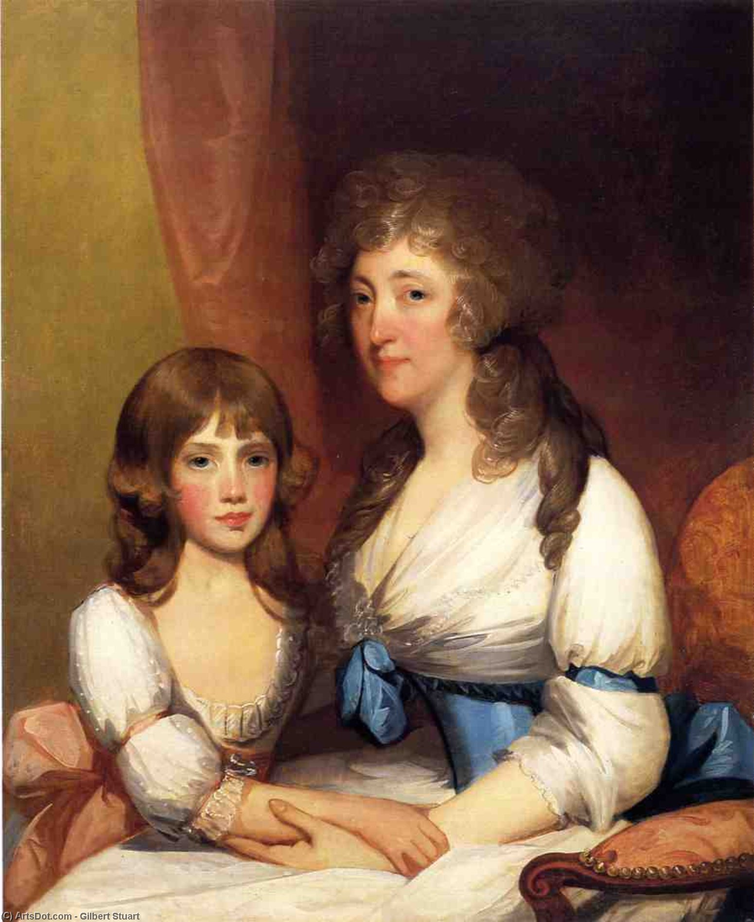 Order Oil Painting Replica Mrs. Samuel Dick and Daughter Charlotte Anna by Gilbert Stuart (1755-1828, United Kingdom) | ArtsDot.com