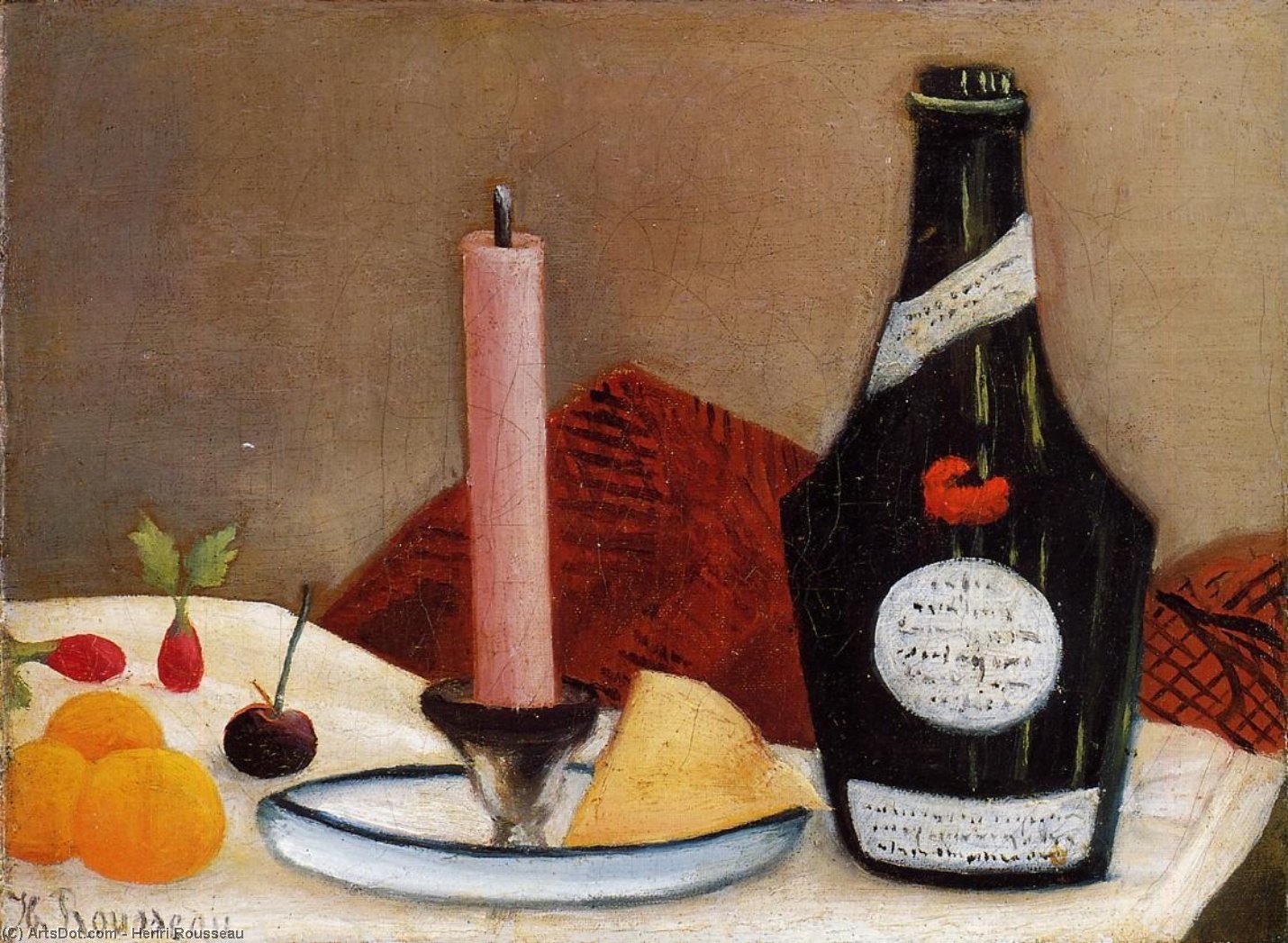 Order Oil Painting Replica The Pink Candle, 1910 by Henri Julien Félix Rousseau (Le Douanier) (1844-1910) | ArtsDot.com