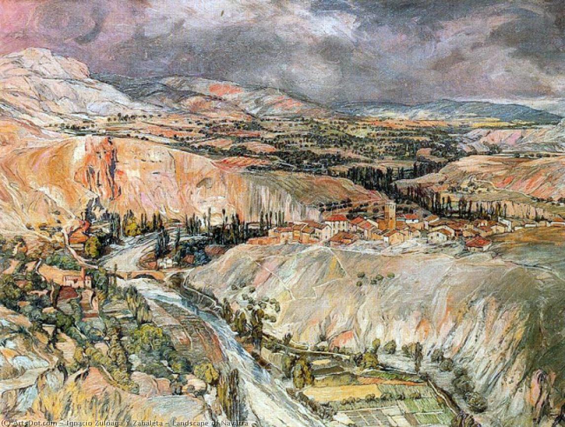 Order Art Reproductions Landscape of Navarra by Ignacio Zuloaga Y Zabaleta (1870-1945, Spain) | ArtsDot.com