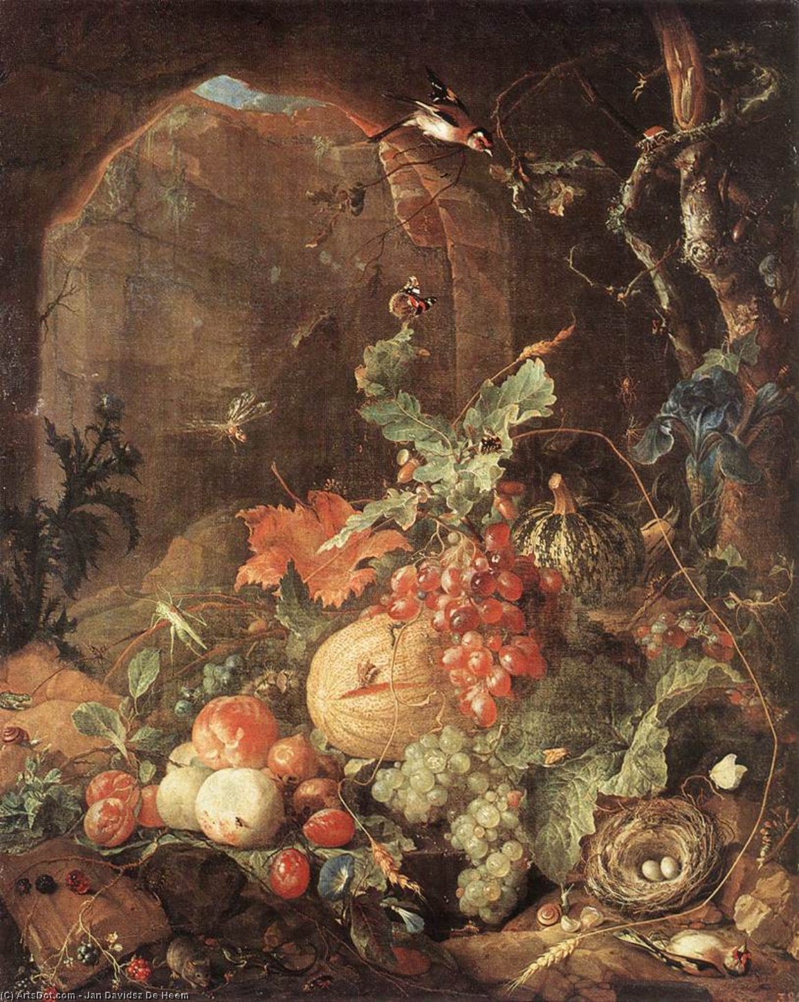 Order Paintings Reproductions Still-Life with Bird-nest by Jan Davidsz De Heem (1606-1684, Netherlands) | ArtsDot.com