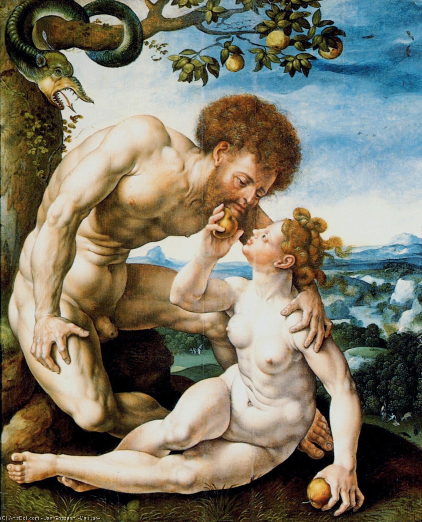 Order Oil Painting Replica Adam and Eve 3 by Jan Gossaert (Mabuse) (1478-1532, France) | ArtsDot.com