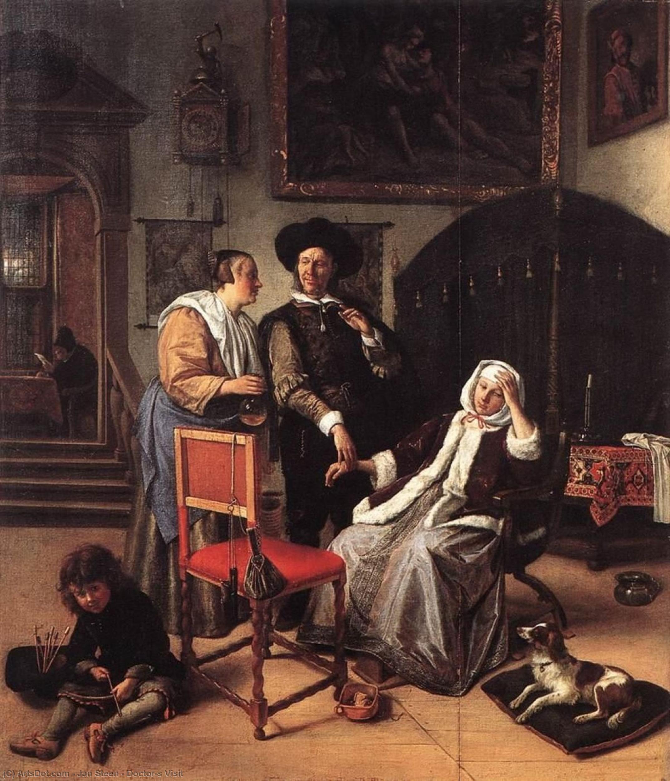Order Oil Painting Replica Doctor`s Visit, 1660 by Jan Steen (1626-1679, Netherlands) | ArtsDot.com
