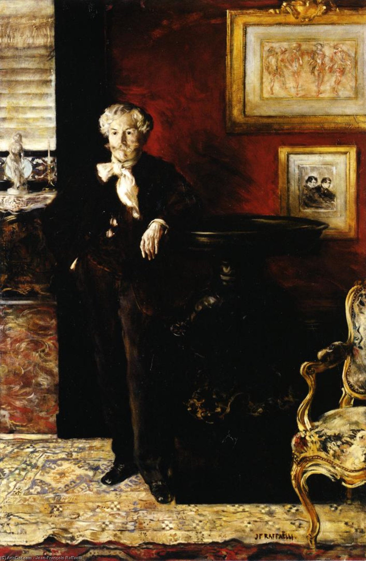 Order Oil Painting Replica Portrait of Edmond de Goncourt, 1888 by Jean-François Raffaelli (1850-1924, France) | ArtsDot.com