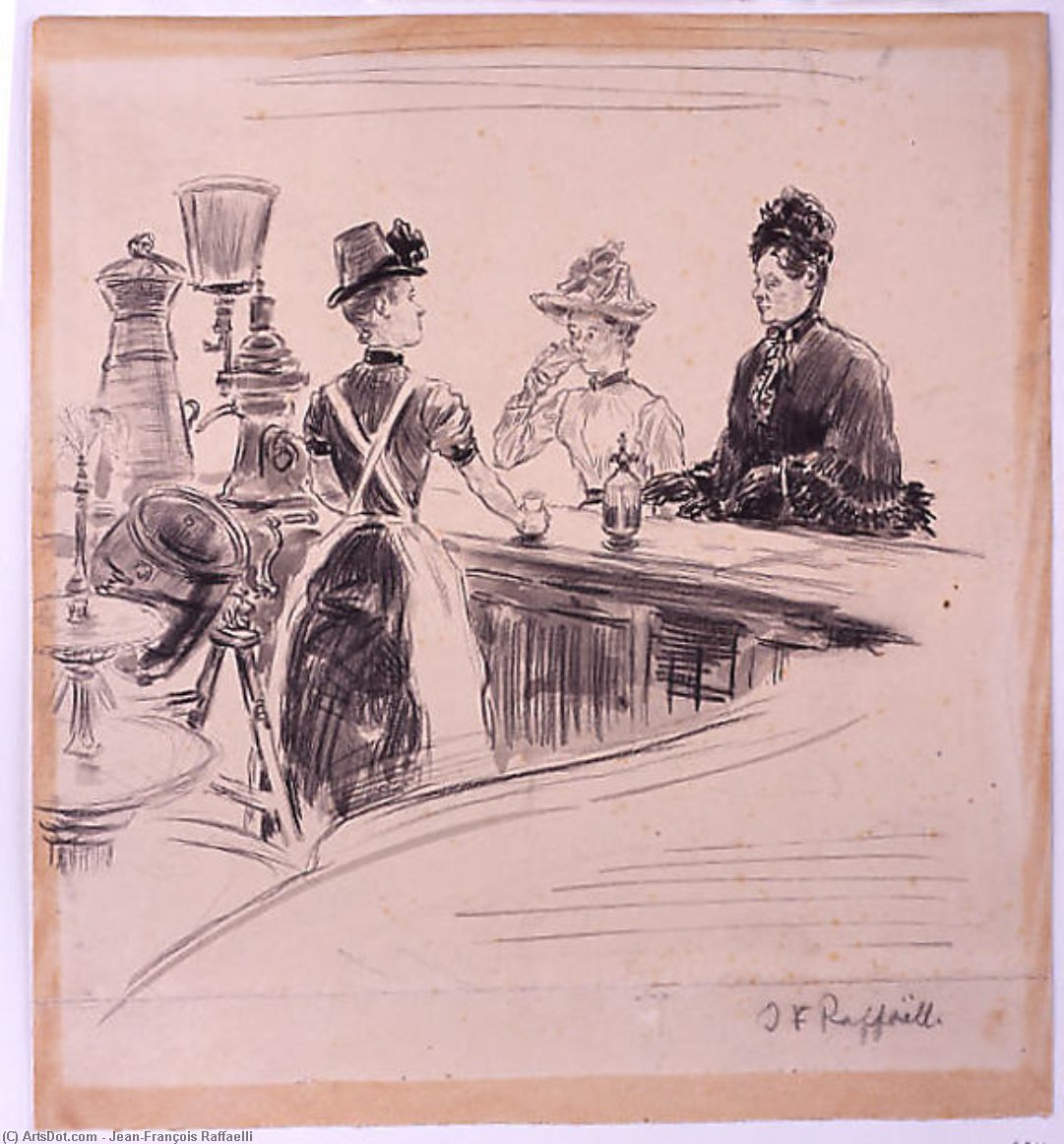 Buy Museum Art Reproductions Women at the Counter by Jean-François Raffaelli (1850-1924, France) | ArtsDot.com