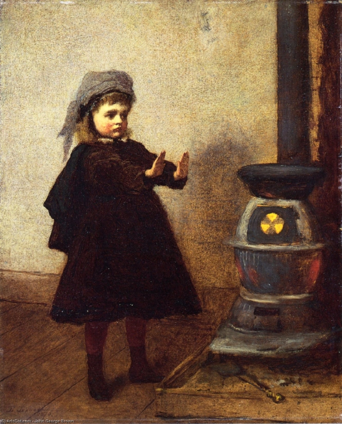 Order Oil Painting Replica Isn`t it Cold, 1876 by John George Brown (1831-1913, United Kingdom) | ArtsDot.com