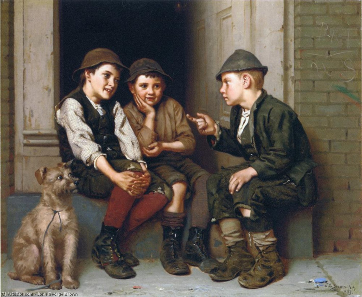 Buy Museum Art Reproductions Plotting Mischief, 1883 by John George Brown (1831-1913, United Kingdom) | ArtsDot.com