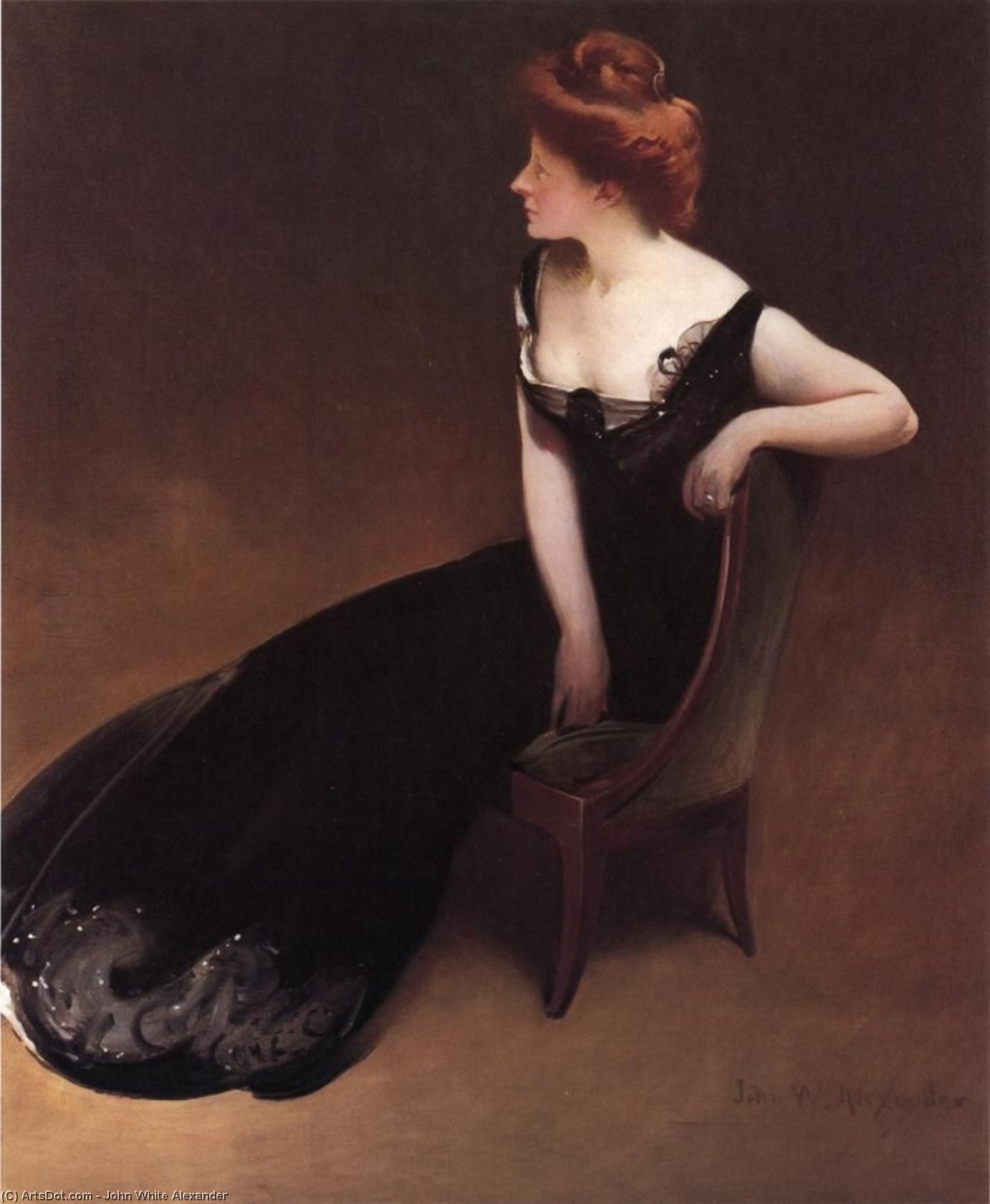 Buy Museum Art Reproductions Portrait of Mrs. V (Mrs. Herman Duryea), 1900 by John White Alexander (1856-1915, United States) | ArtsDot.com