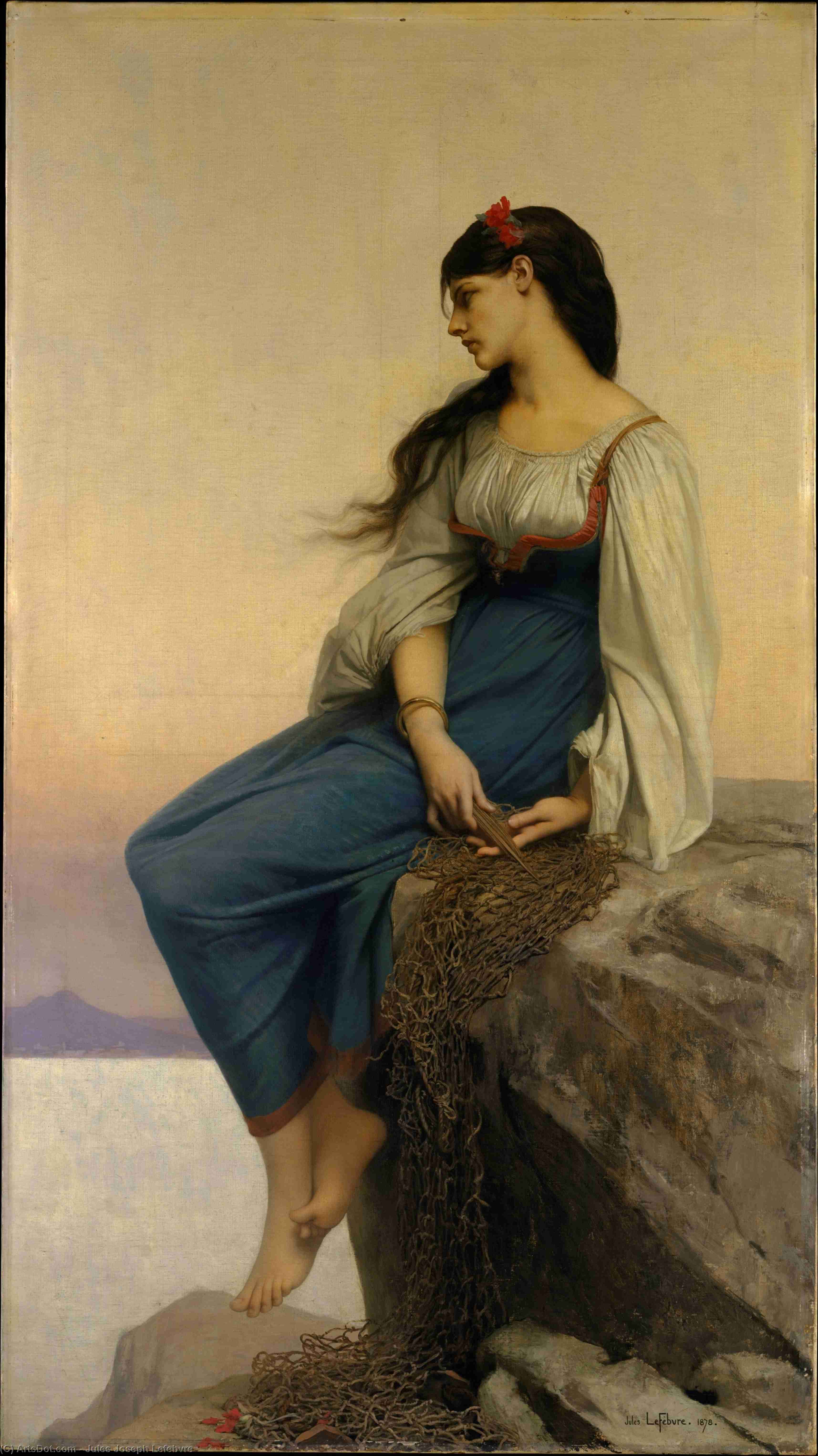 Buy Museum Art Reproductions Graziella, 1878 by Jules Joseph Lefebvre (1834-1912, France) | ArtsDot.com