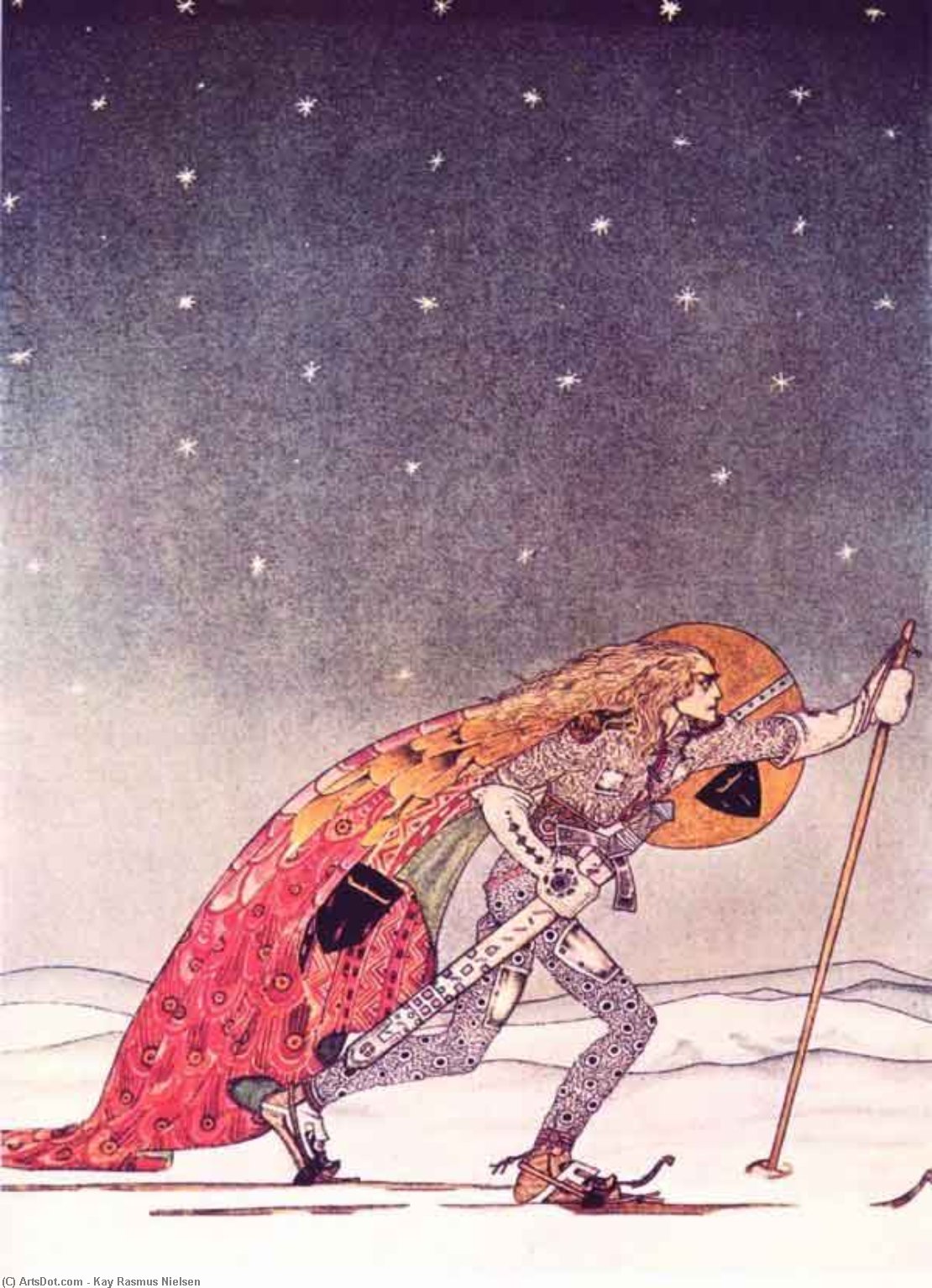Order Art Reproductions The Man Gave Him a Pair of Snowshoes by Kay Rasmus Nielsen (Inspired By) (1886-1957, Denmark) | ArtsDot.com