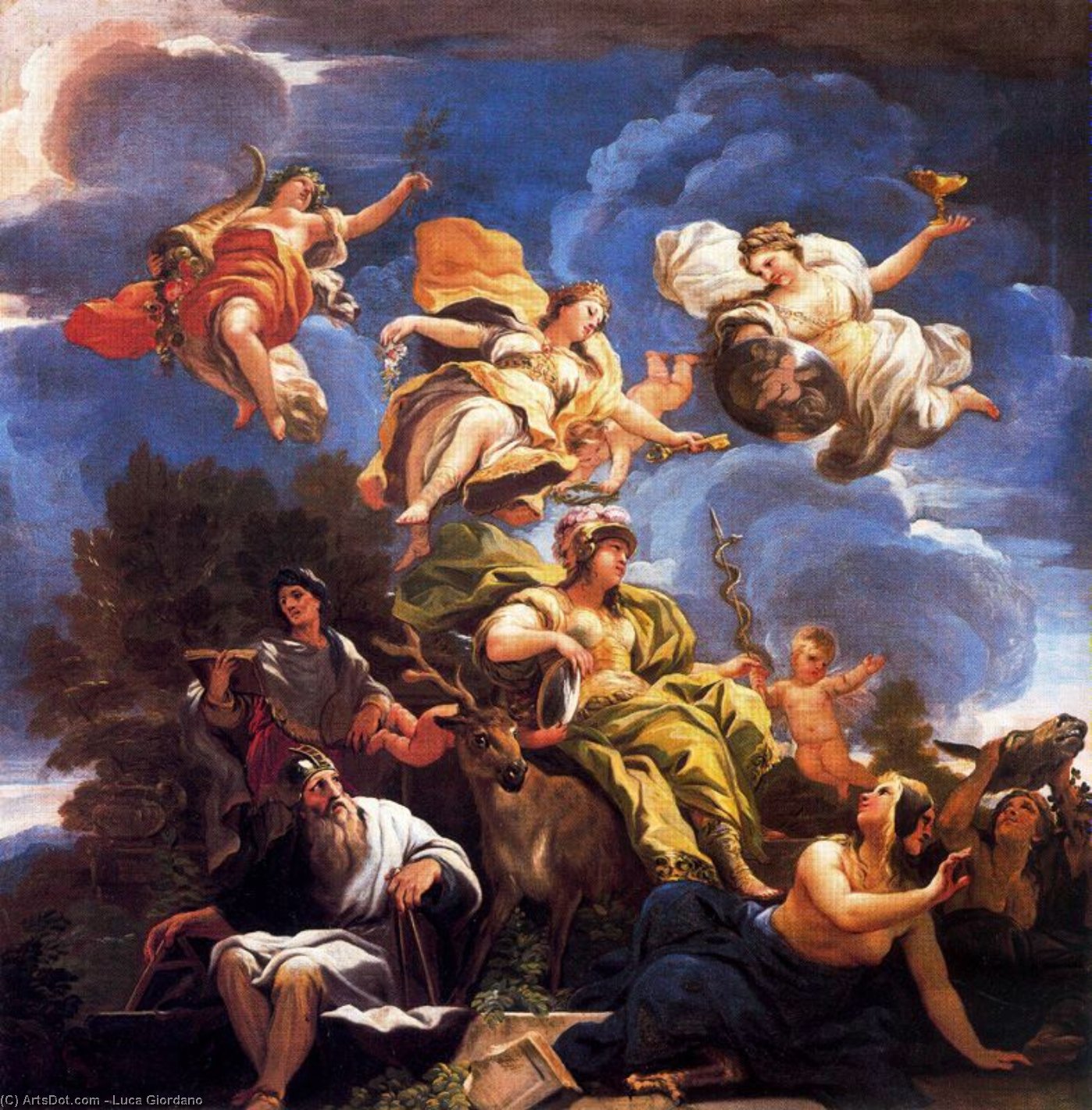 Order Artwork Replica Allegory of Prudence by Luca Giordano (1634-1705, Italy) | ArtsDot.com