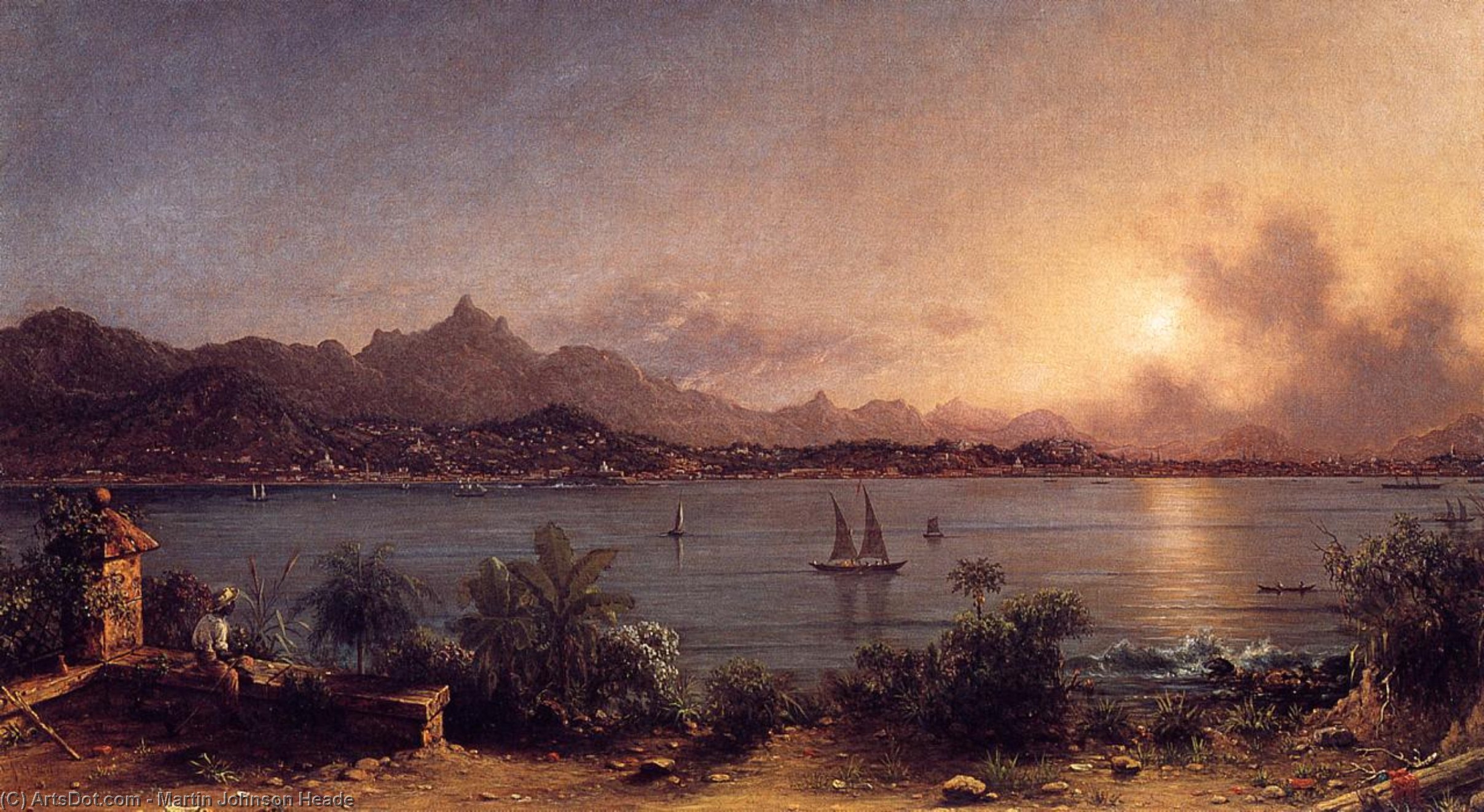 Order Oil Painting Replica The Harbor at Rio de Janiero, 1864 by Martin Johnson Heade (1819-1904, United States) | ArtsDot.com