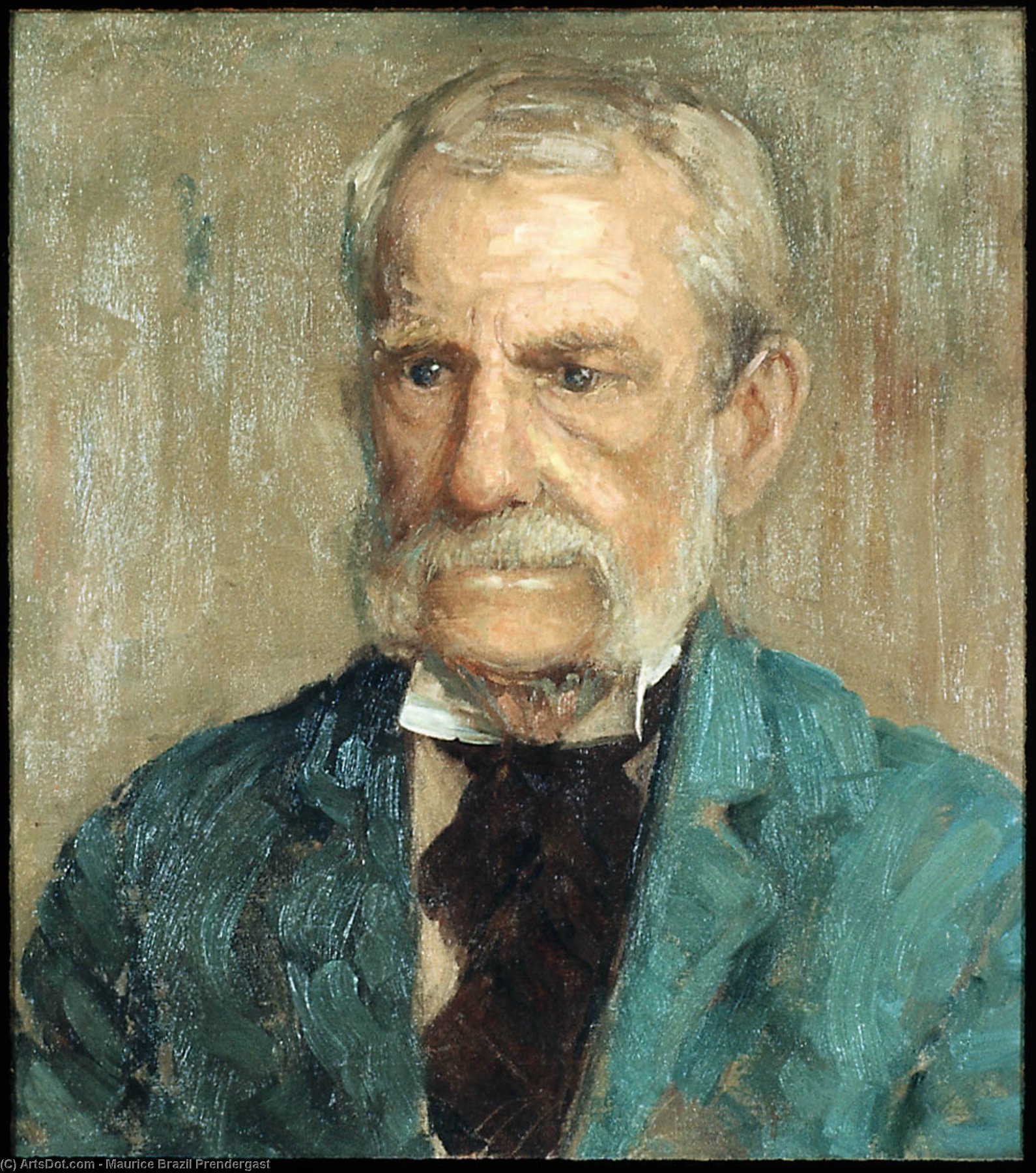 Order Oil Painting Replica Portrait of Maurice Prendergast`s Father by Maurice Brazil Prendergast (1858-1924, Canada) | ArtsDot.com