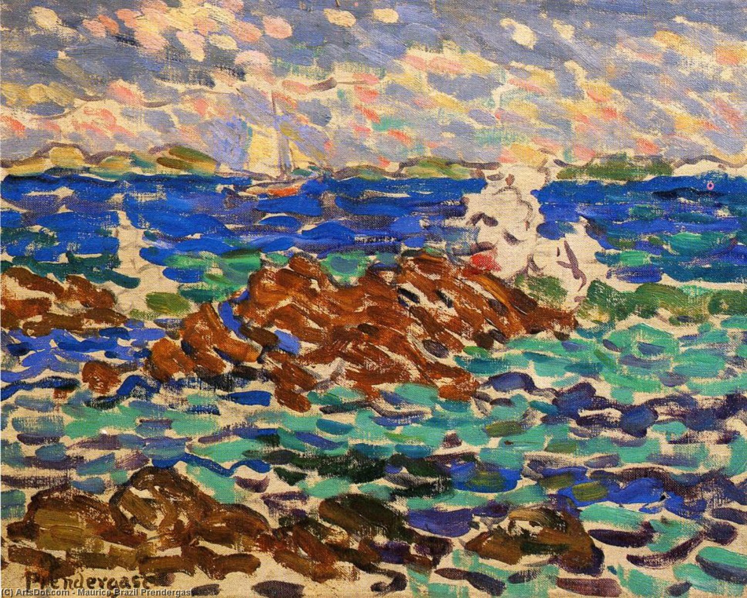 Order Oil Painting Replica Seascape by Maurice Brazil Prendergast (1858-1924, Canada) | ArtsDot.com
