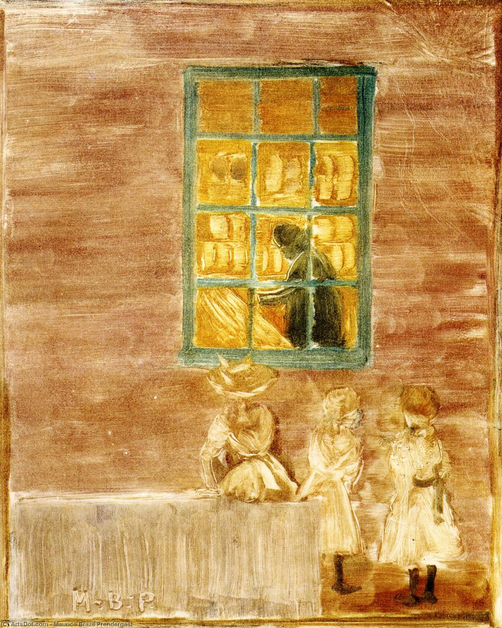 Buy Museum Art Reproductions Shadow (aka Children by a Window) by Maurice Brazil Prendergast (1858-1924, Canada) | ArtsDot.com