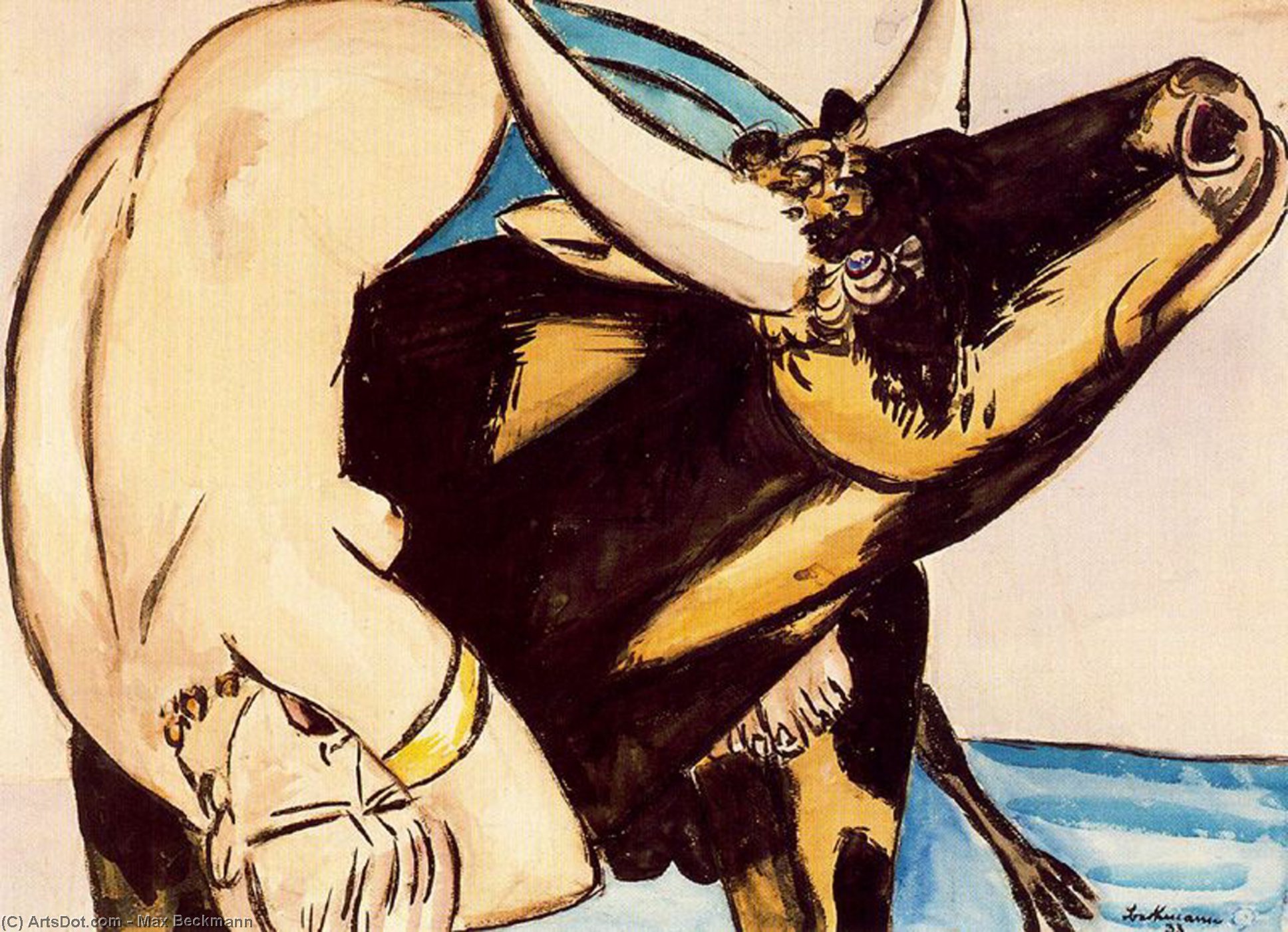 Order Oil Painting Replica The Rape of Europa by Max Beckmann (1884-1950, Germany) | ArtsDot.com